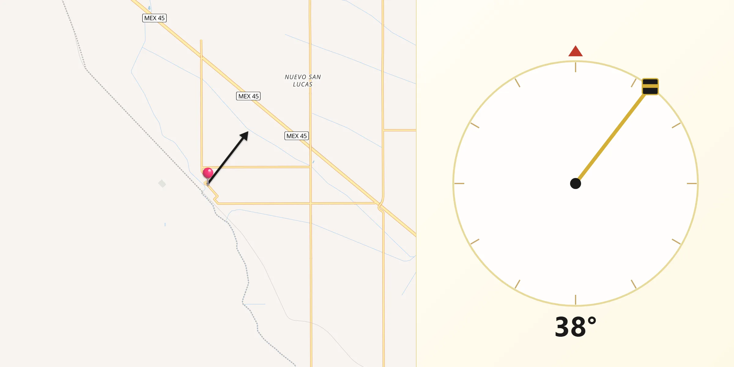 Dirección de la Qibla desde Estación Consuelo