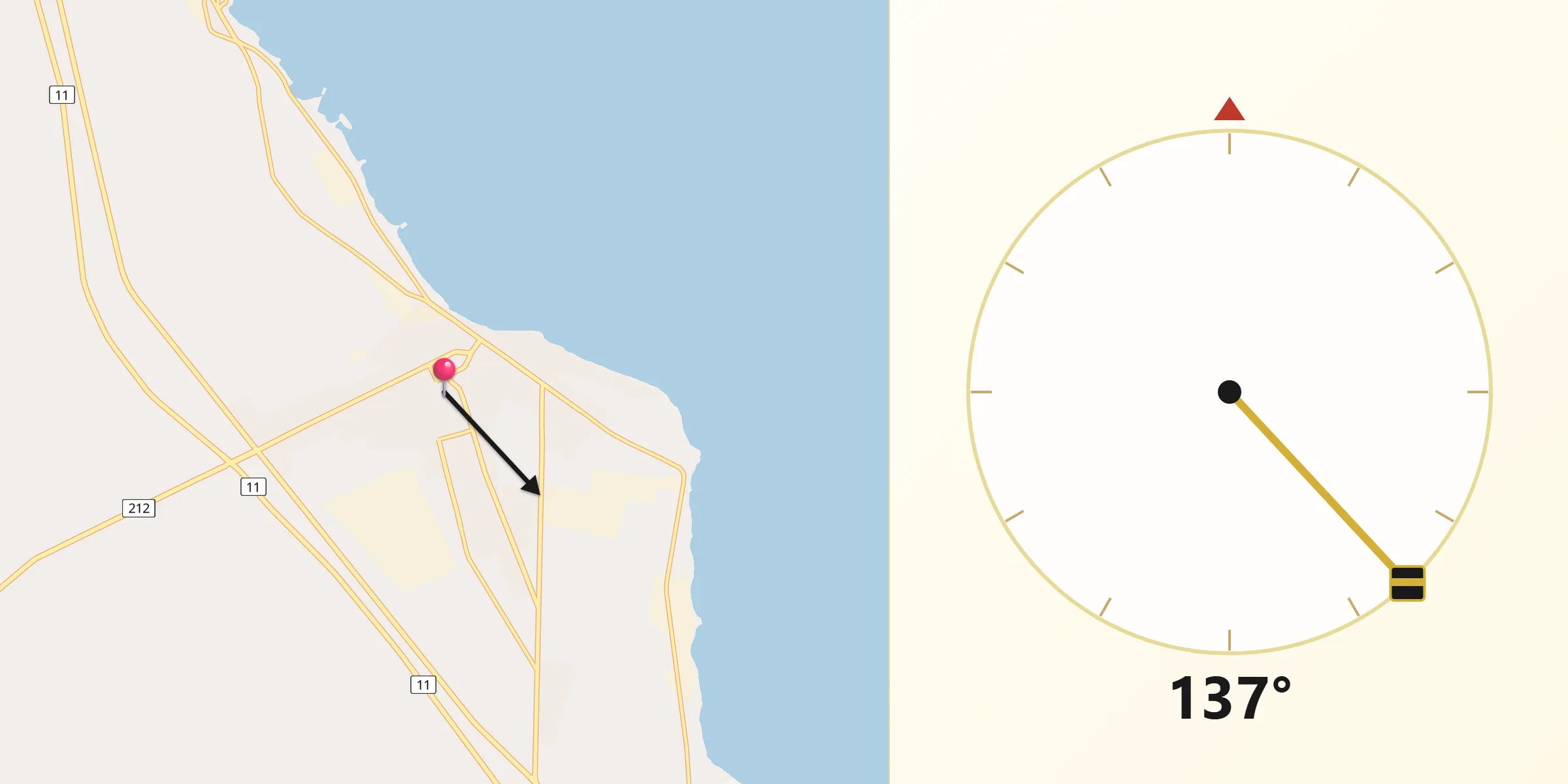 اتجاه القبلة من رأس غارب