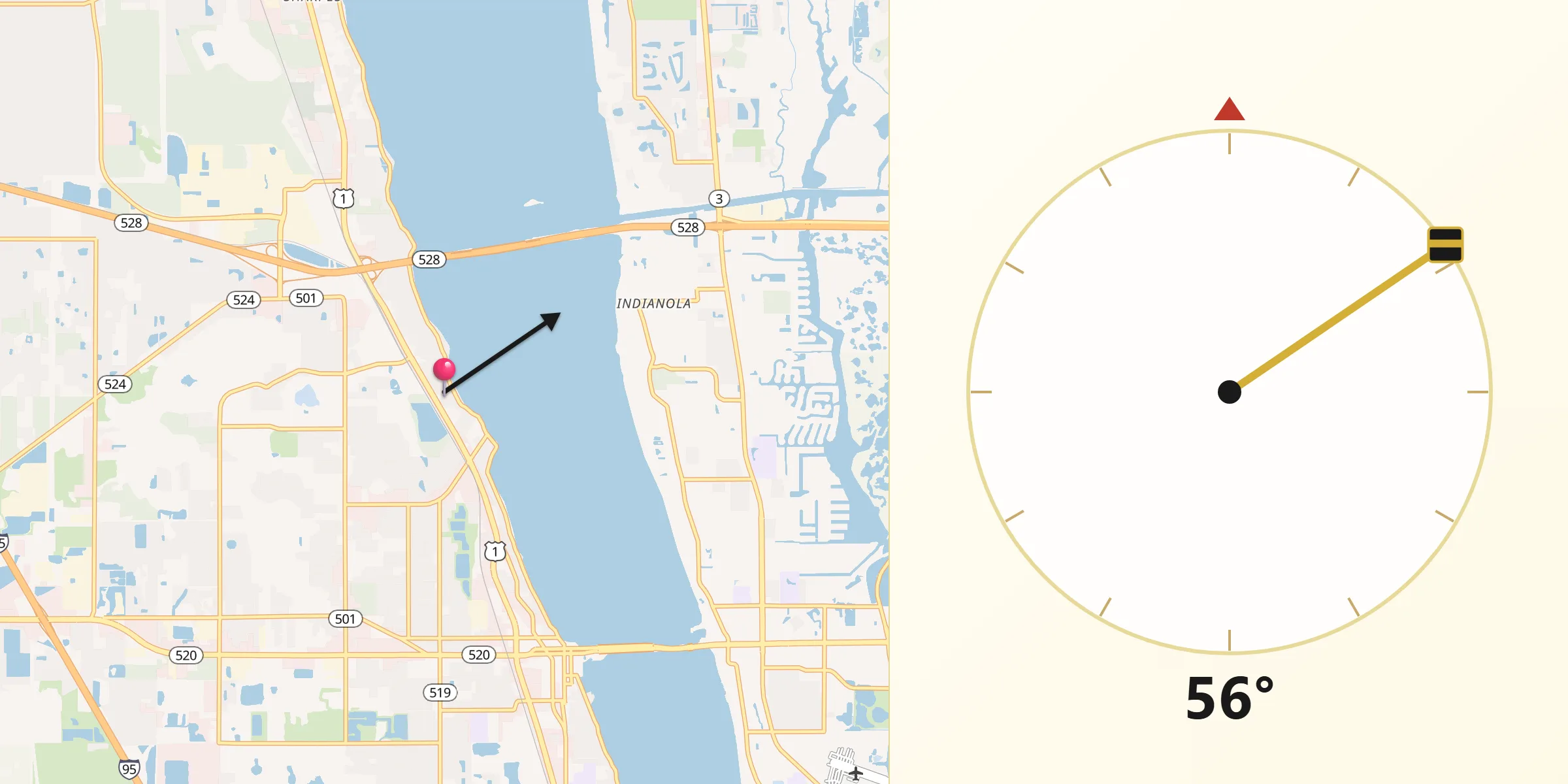 Qibla Direction from Cocoa