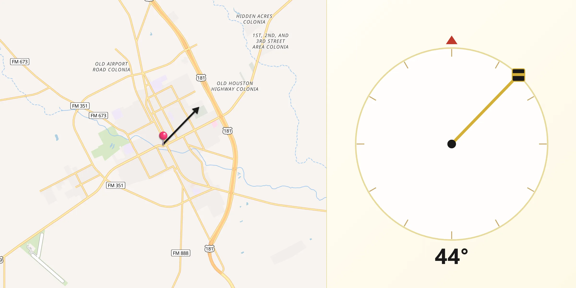 Qibla Direction from Beeville