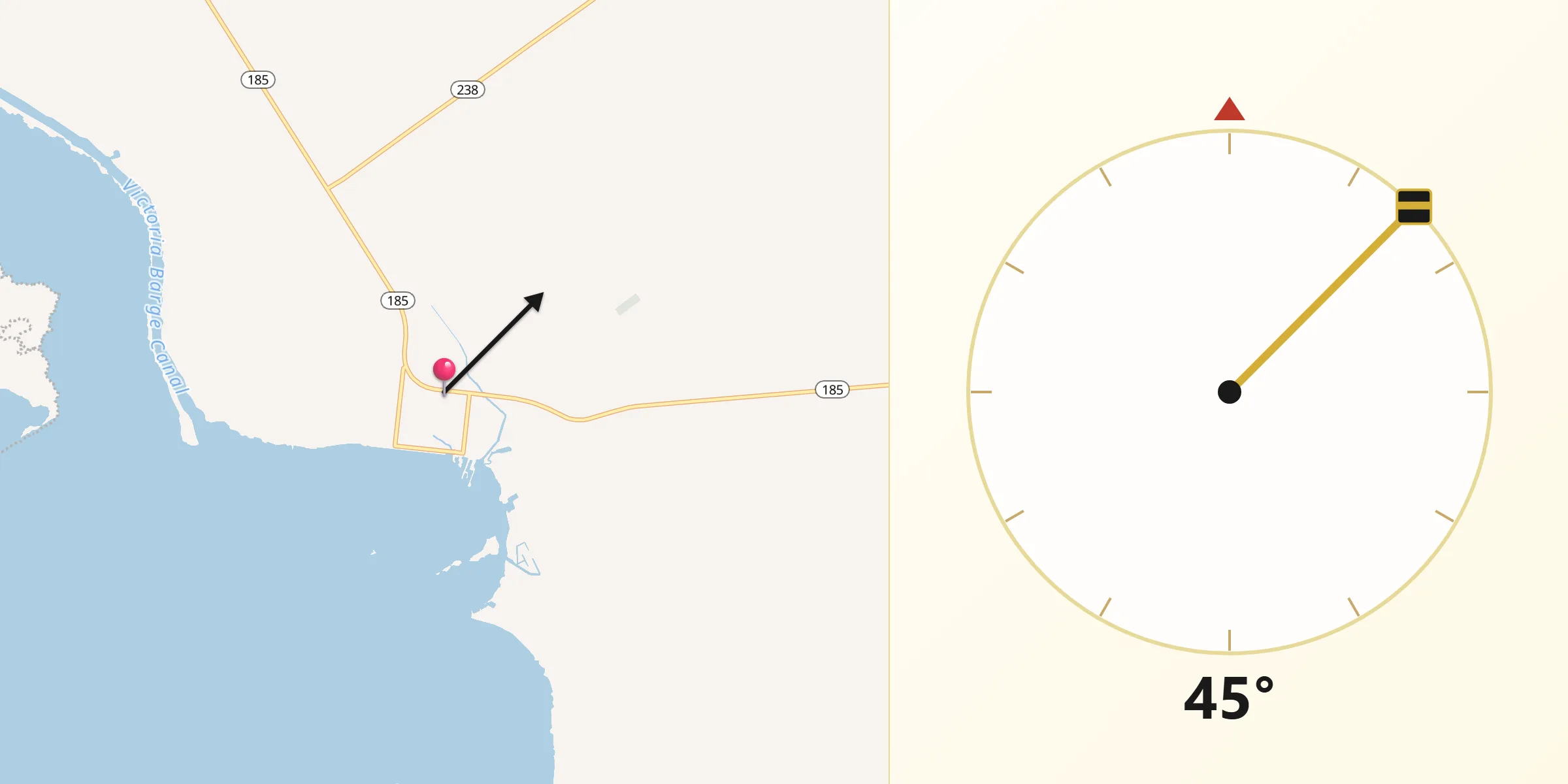 Qibla Direction from Seadrift