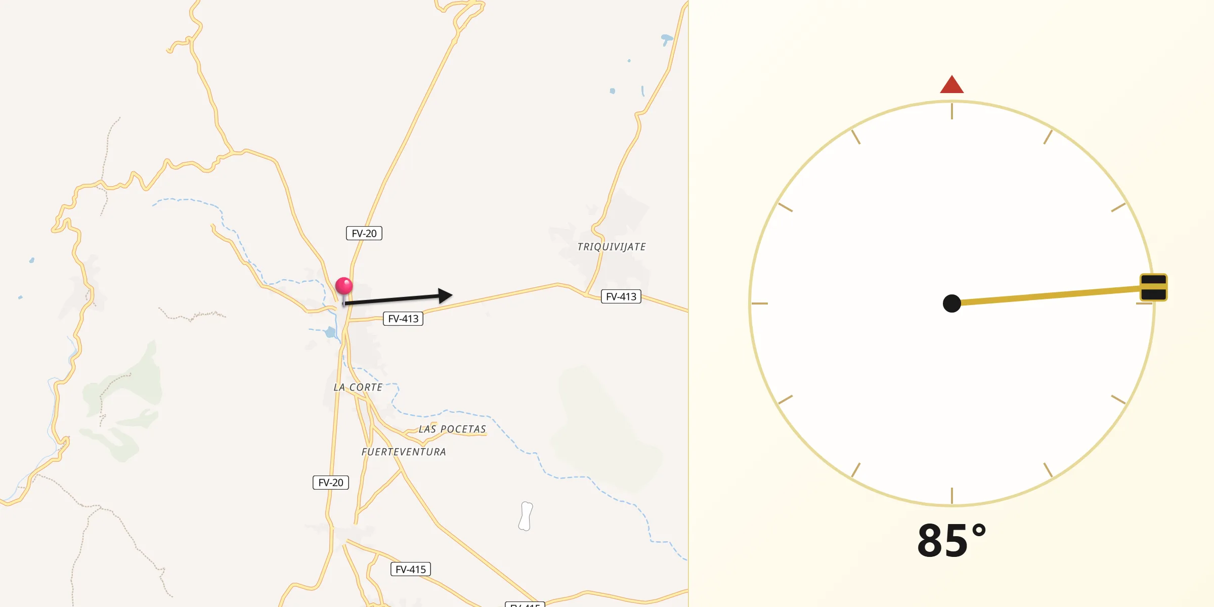 Dirección de la Qibla desde Antigua