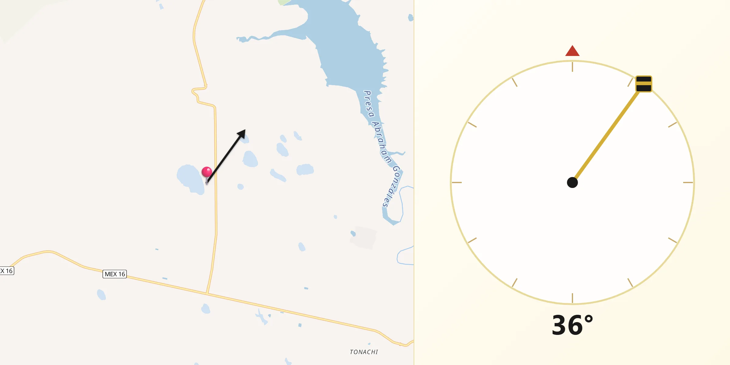 Dirección de la Qibla desde Guerrero
