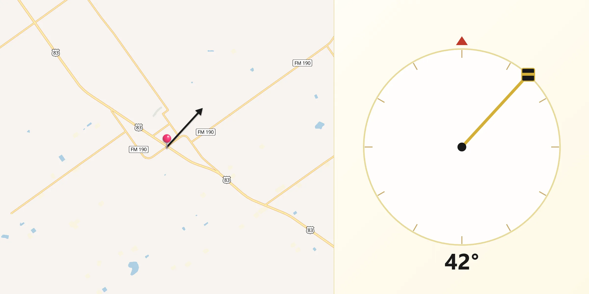 Qibla Direction from Asherton