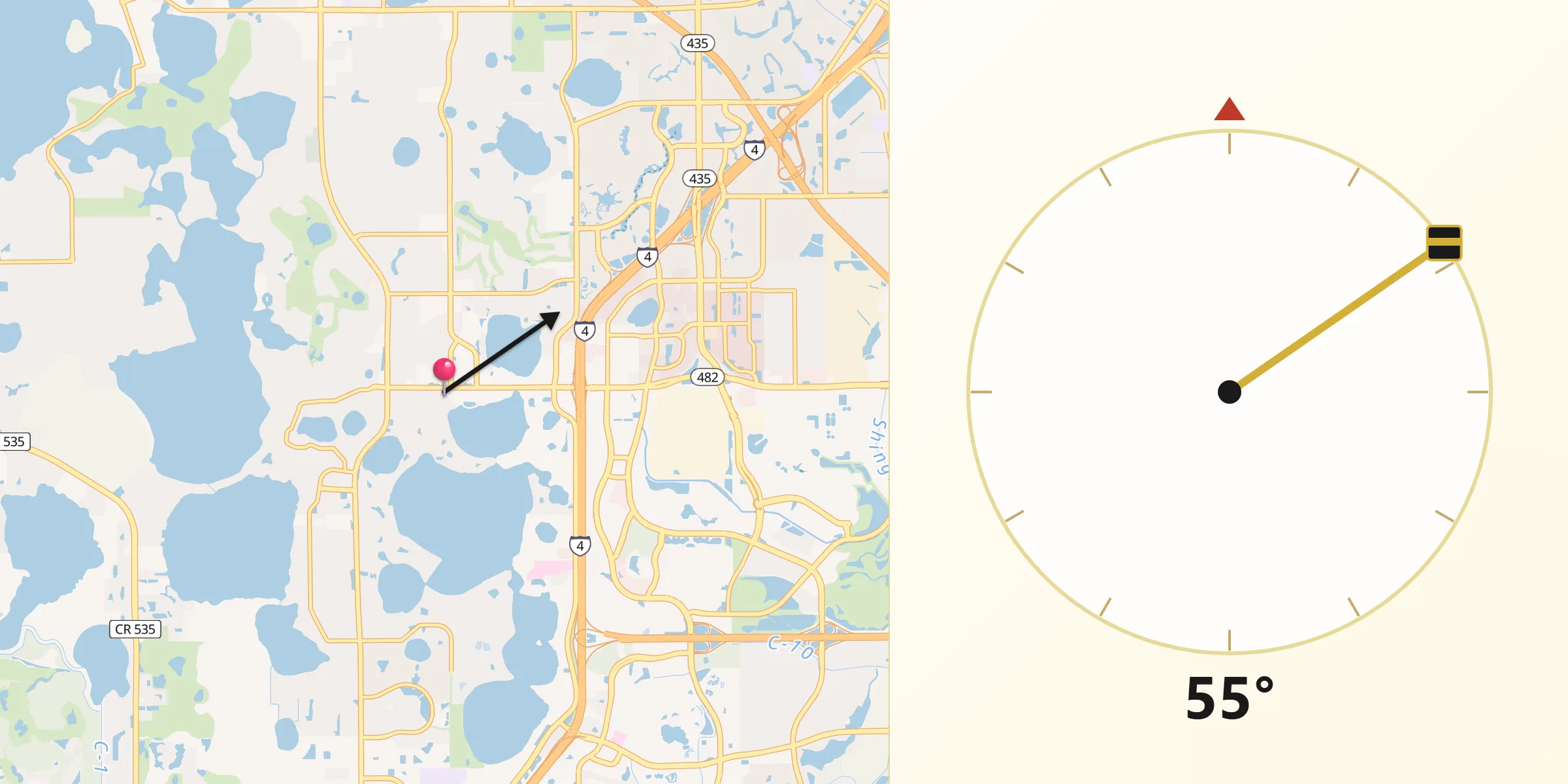 Qibla Direction from Doctor Phillips