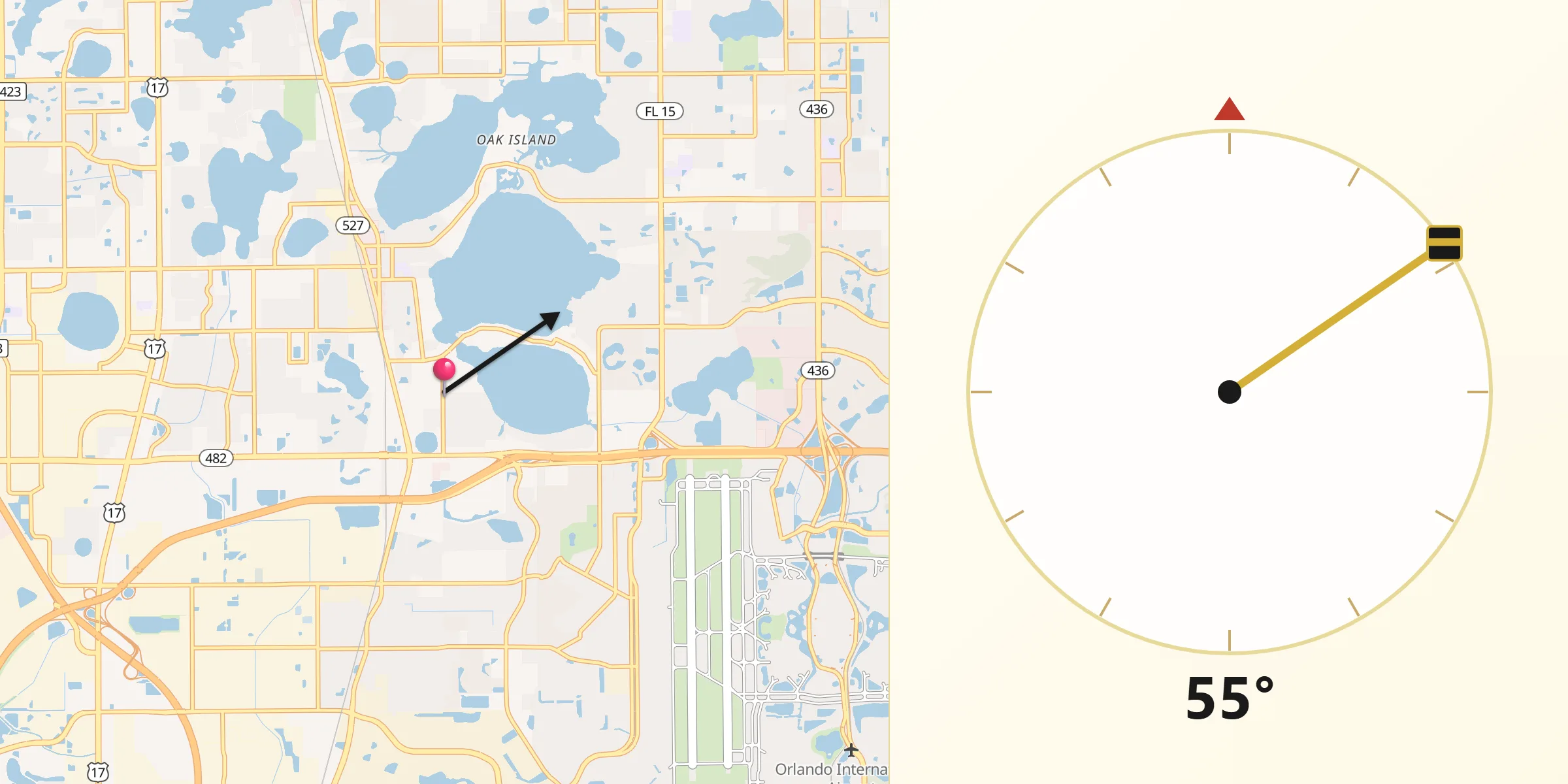 Qibla Direction from Belle Isle