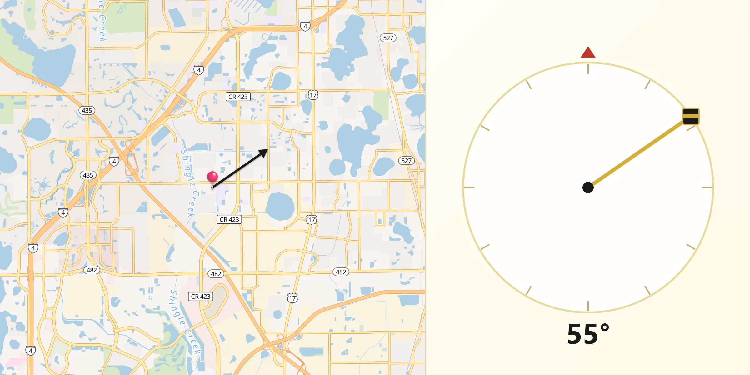 Qibla Direction from Oak Ridge