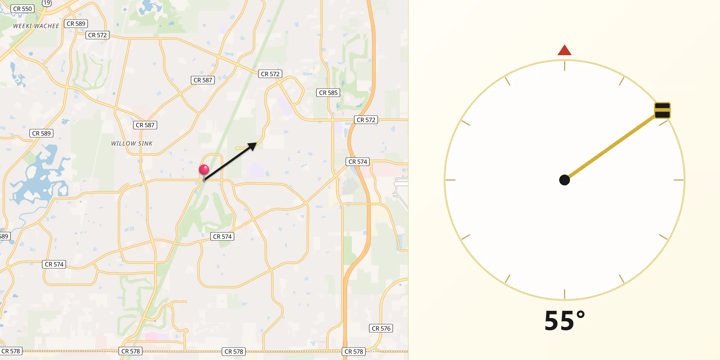 Qibla Direction from Spring Hill