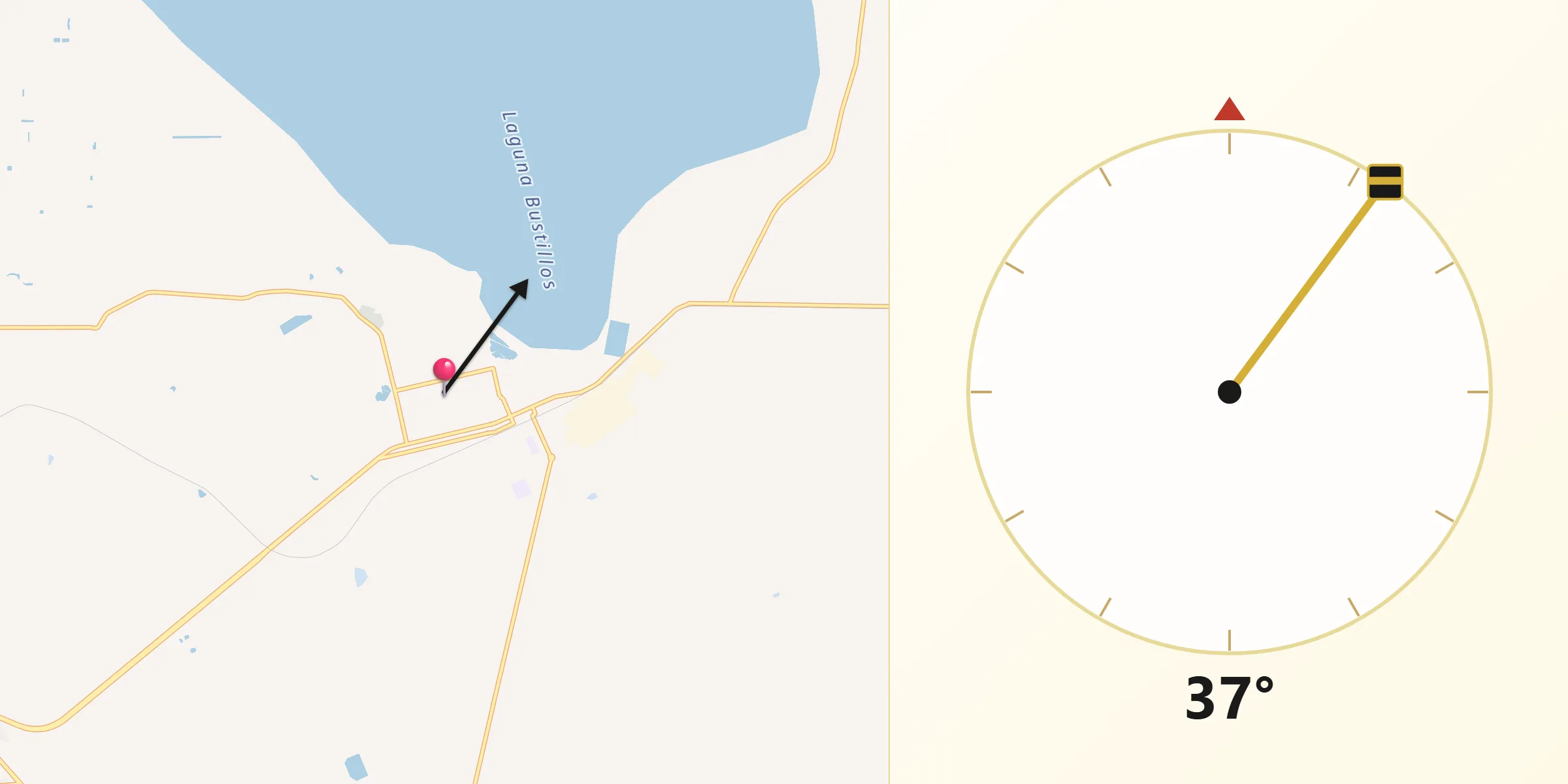Dirección de la Qibla desde Anáhuac