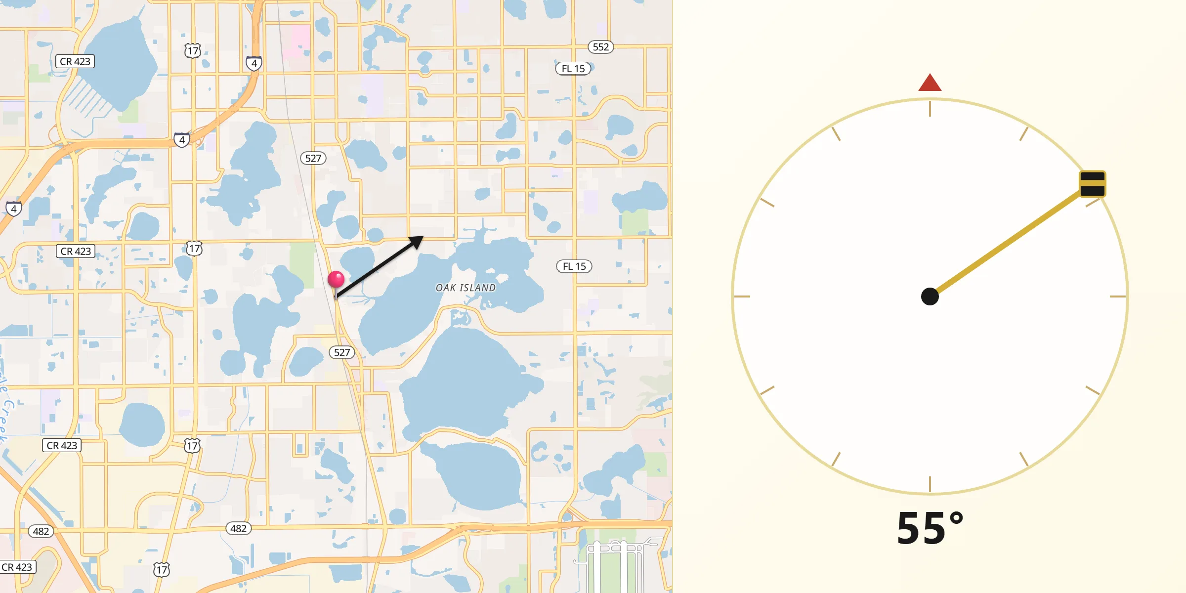 Qibla Direction from Edgewood