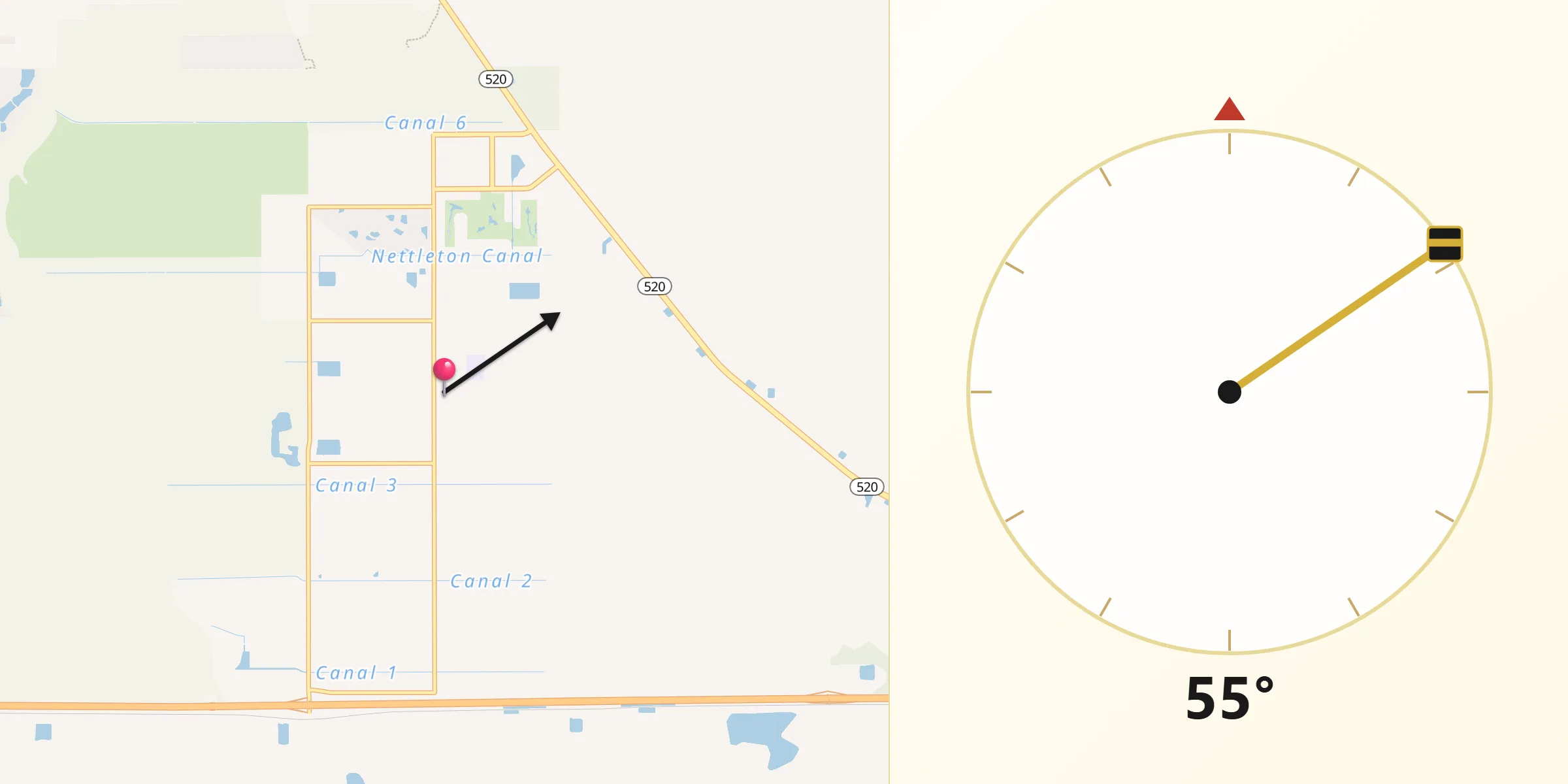 Qibla Direction from Wedgefield