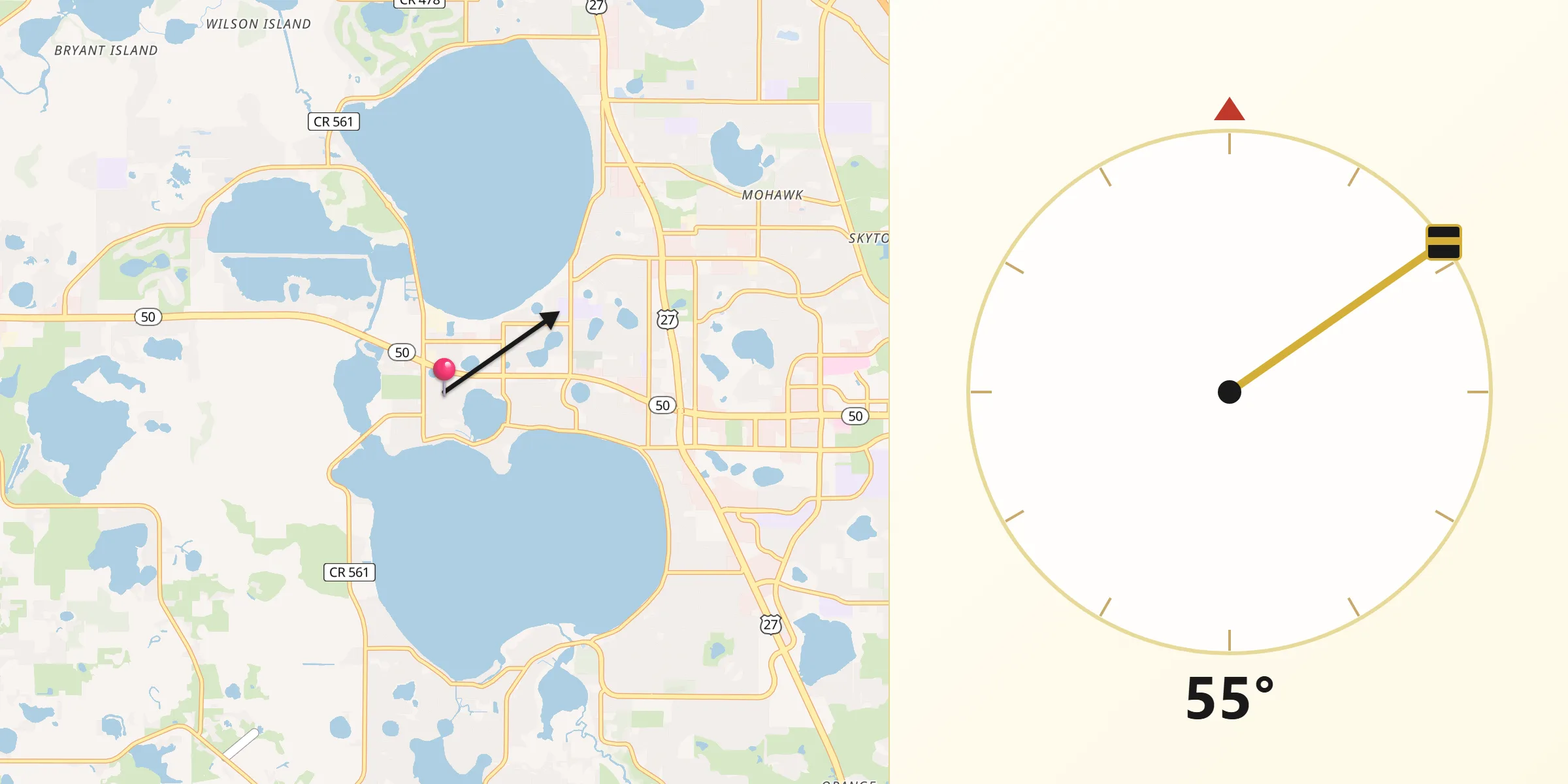 Qibla Direction from Clermont