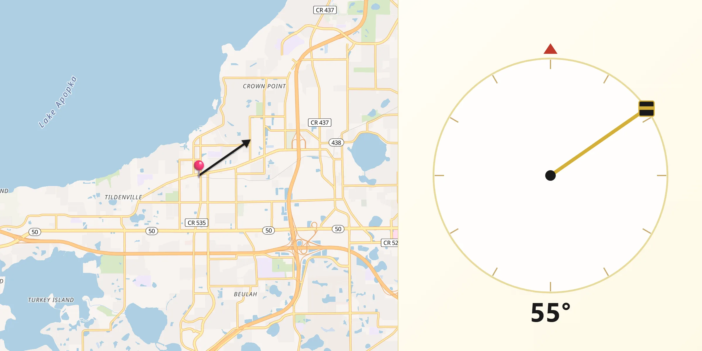 Qibla Direction from Winter Garden