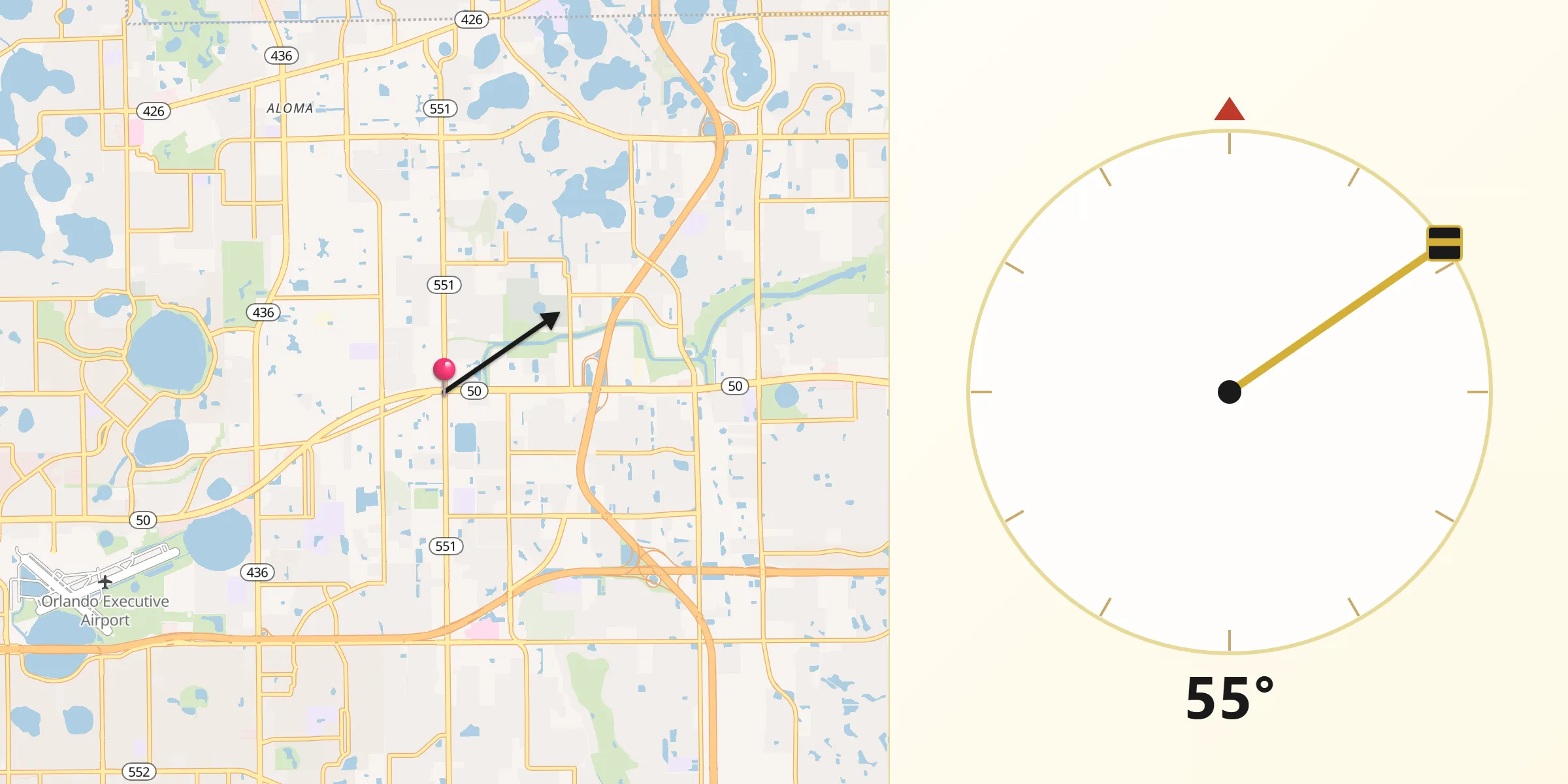 Qibla Direction from Union Park