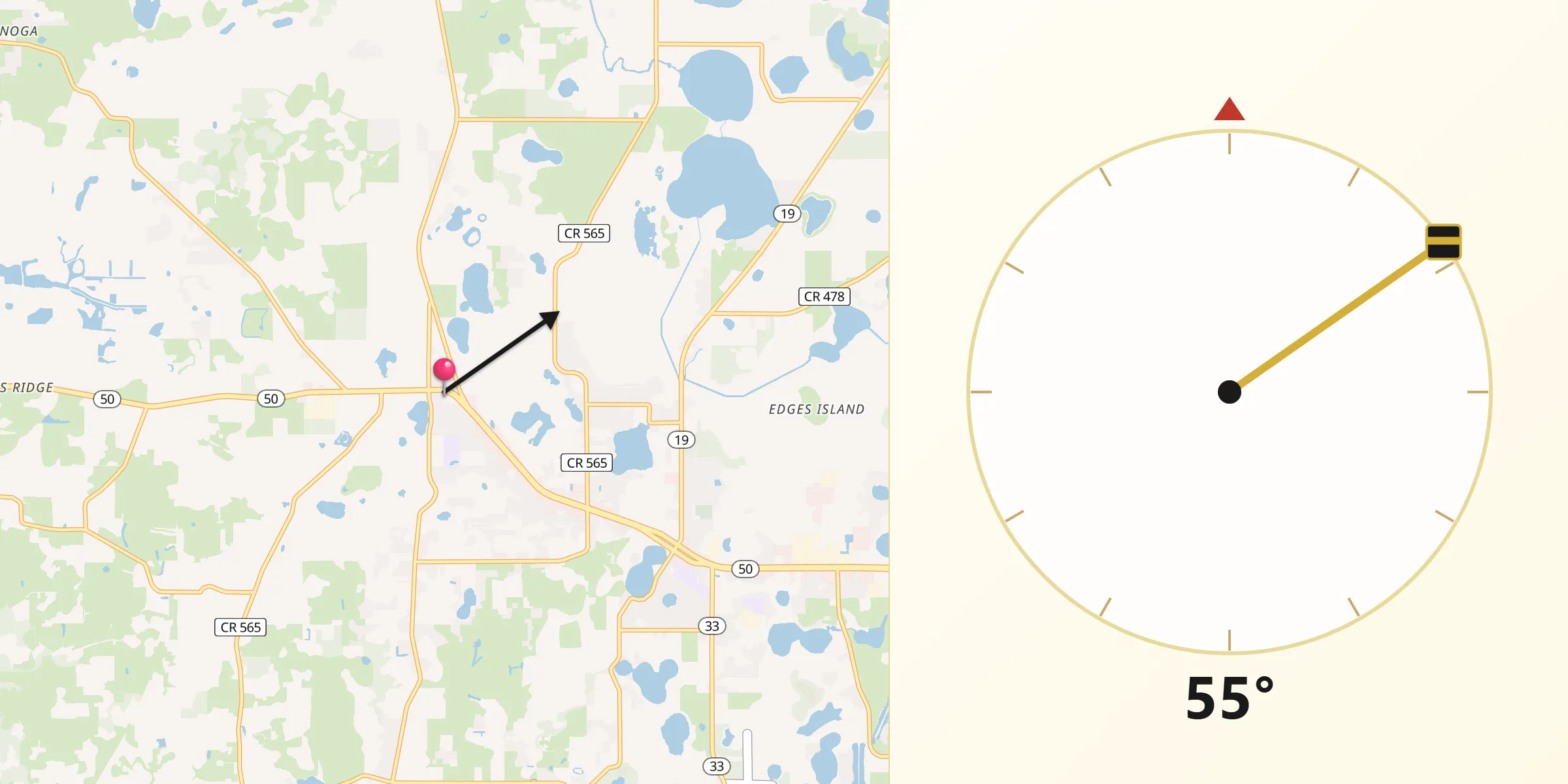 Qibla Direction from Mascotte