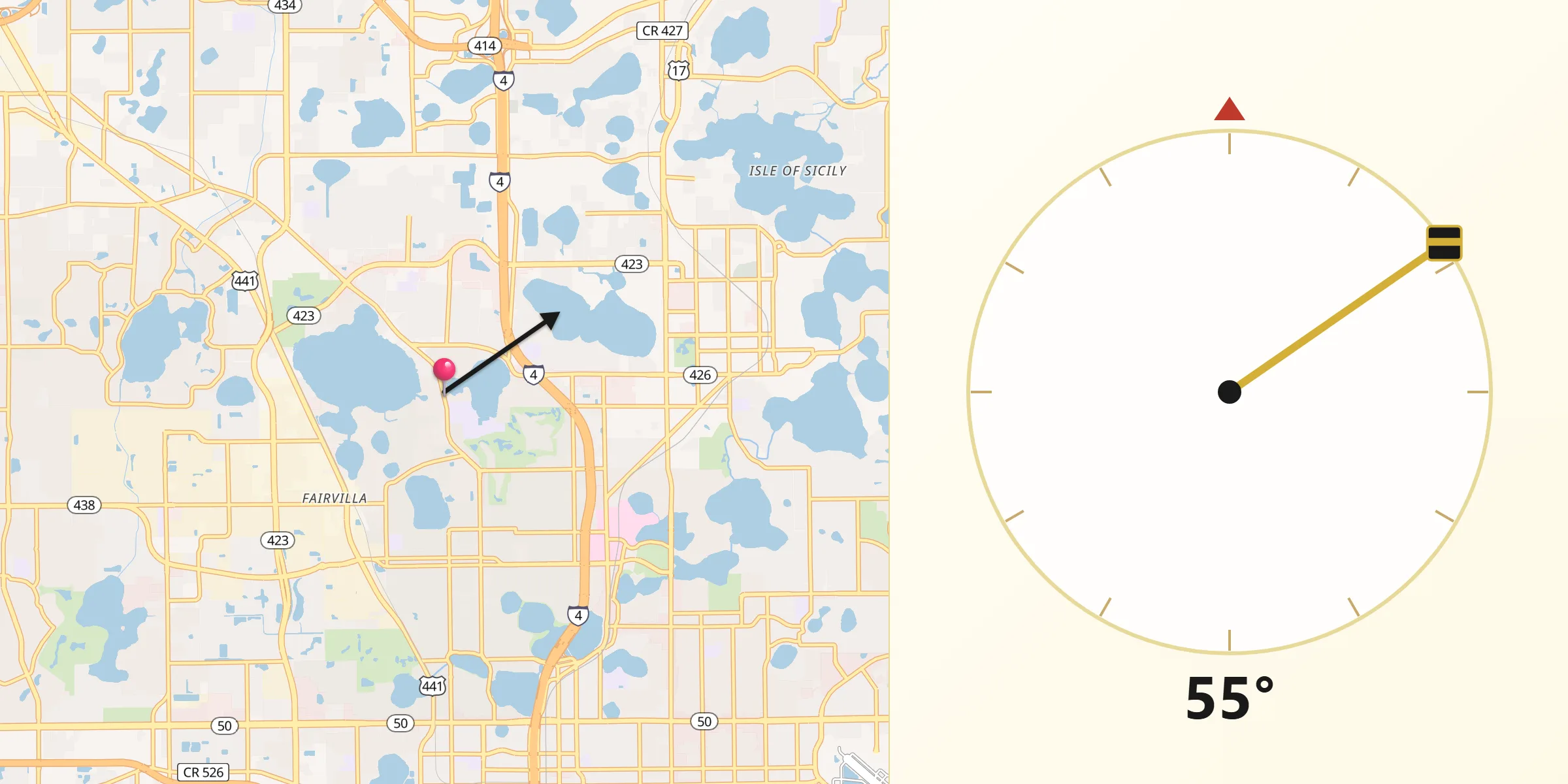 Qibla Direction from Fairview Shores