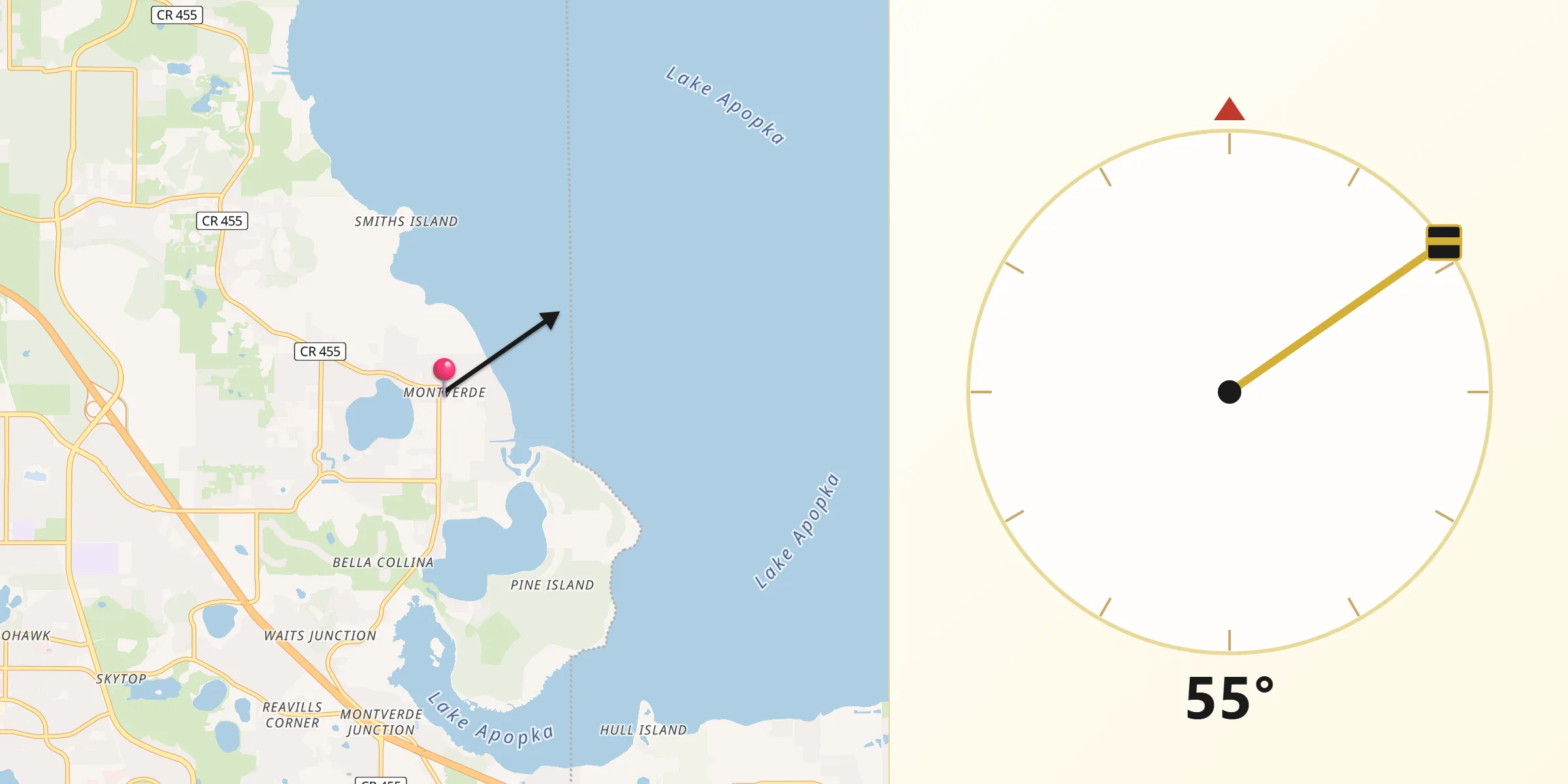 Qibla Direction from Montverde