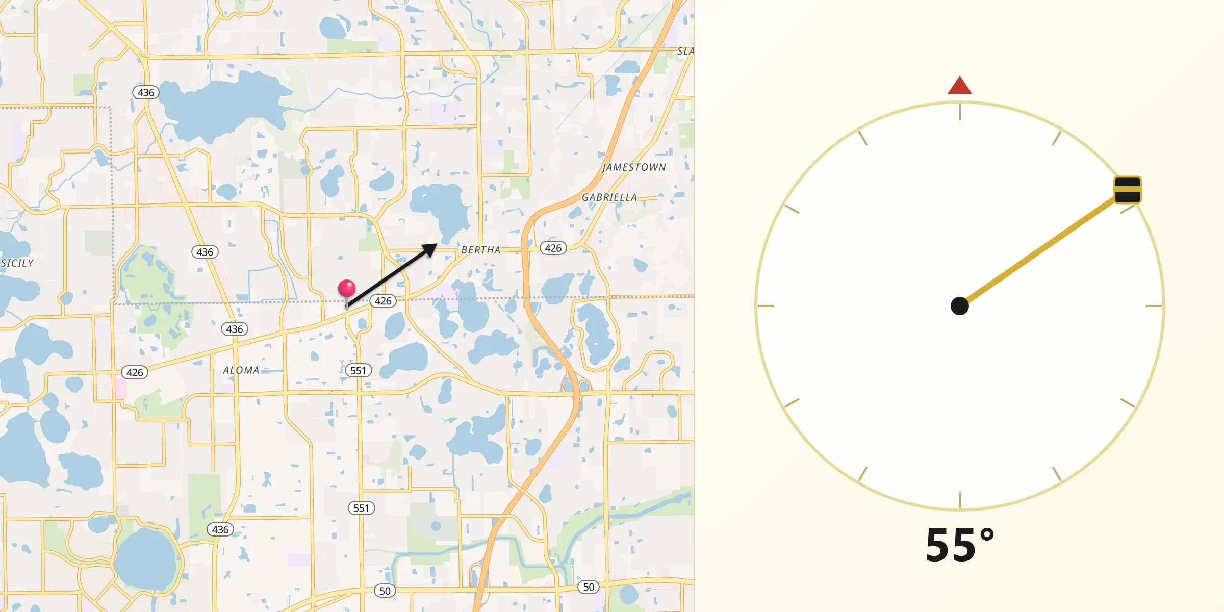 Qibla Direction from Goldenrod