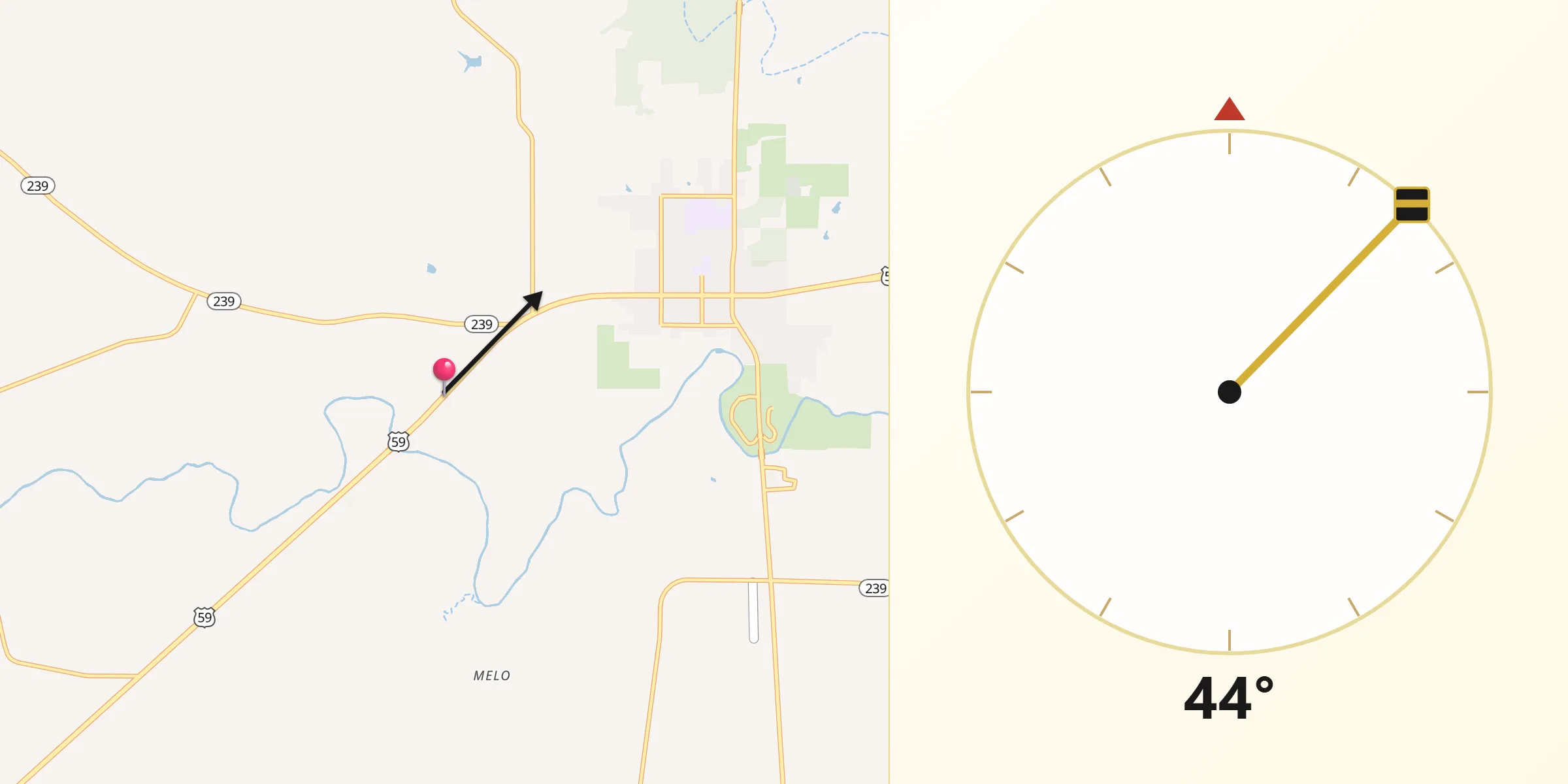 Qibla Direction from Goliad County