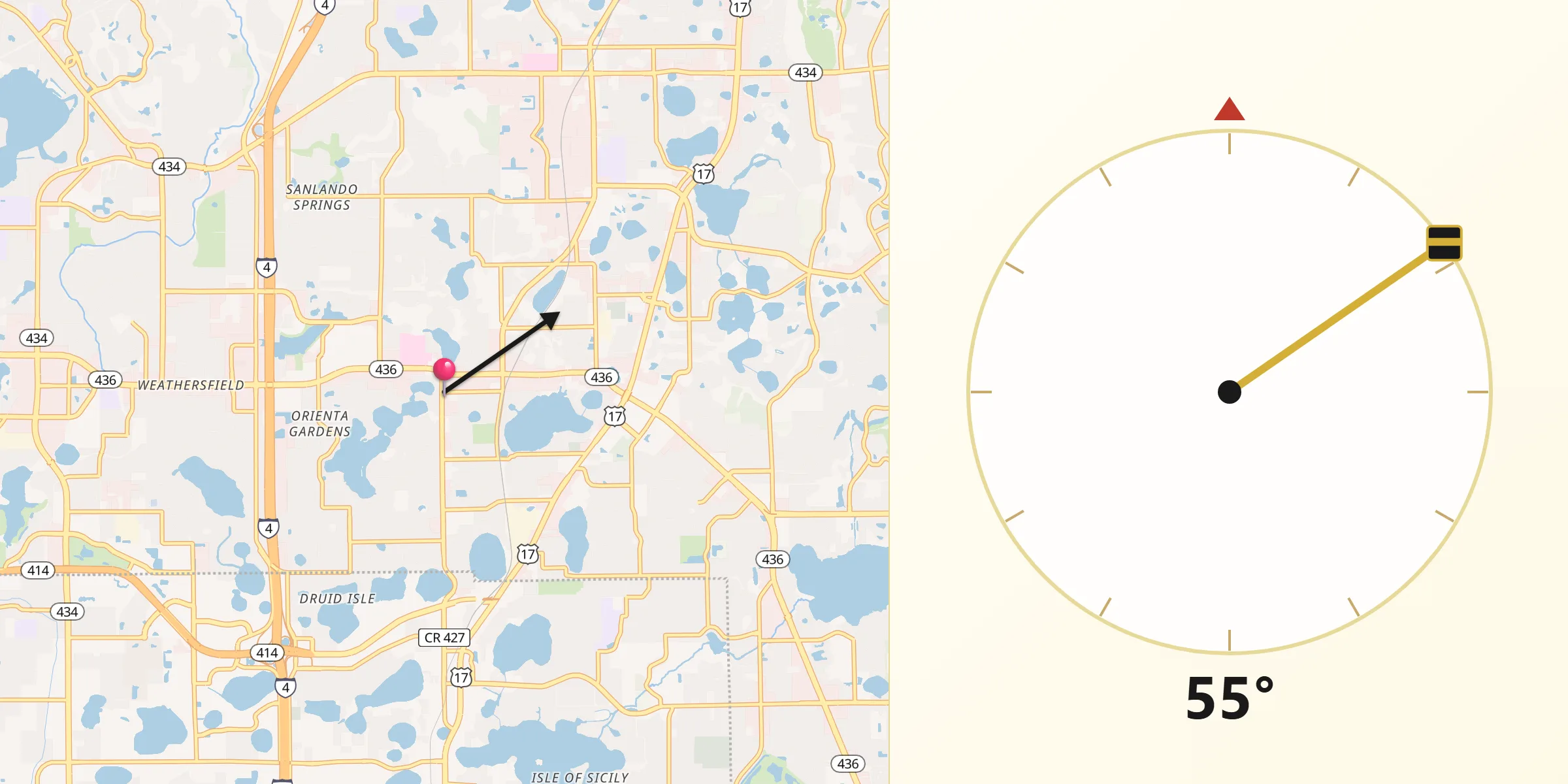 Qibla Direction from Altamonte Springs