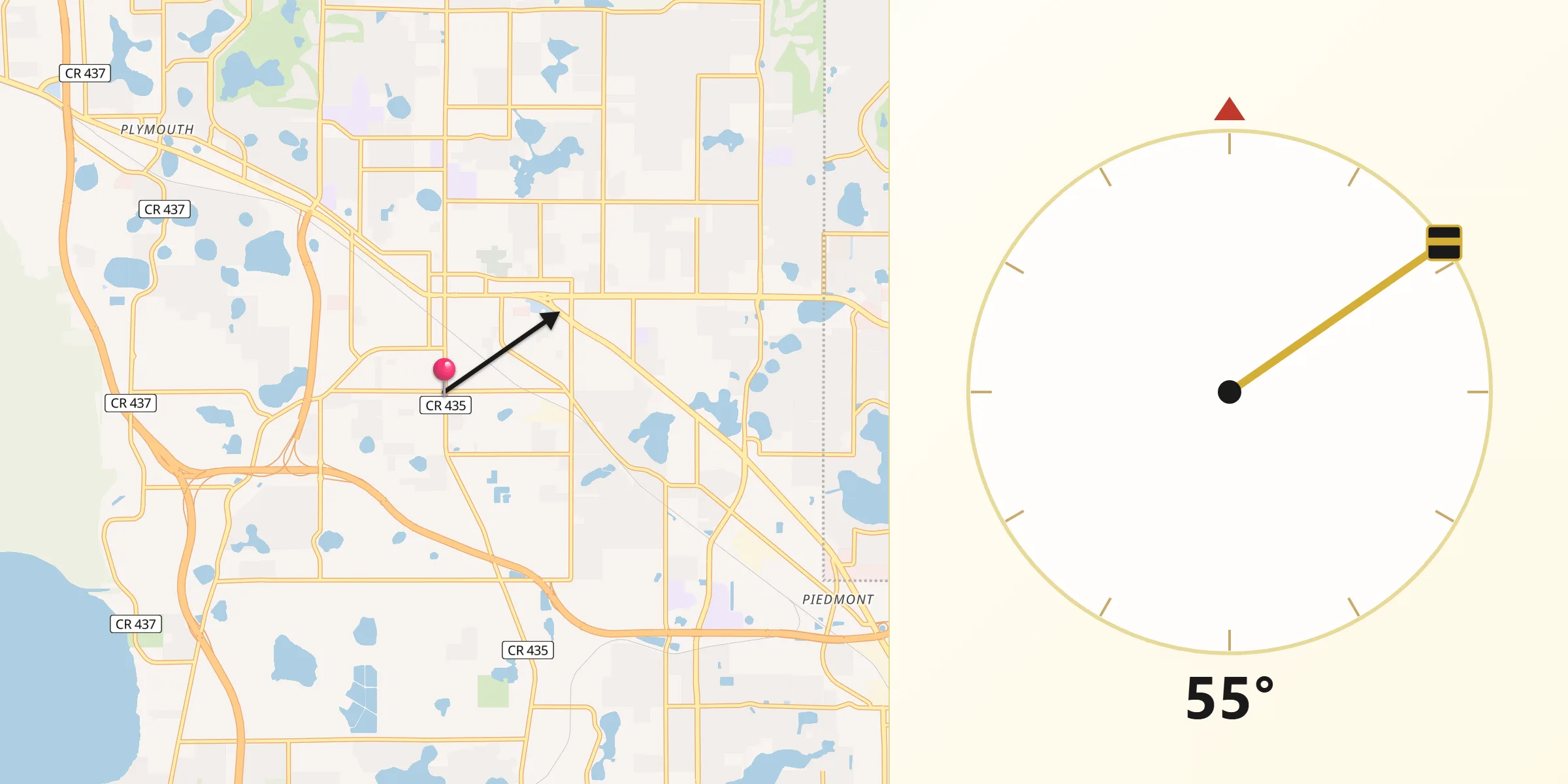 Qibla Direction from South Apopka