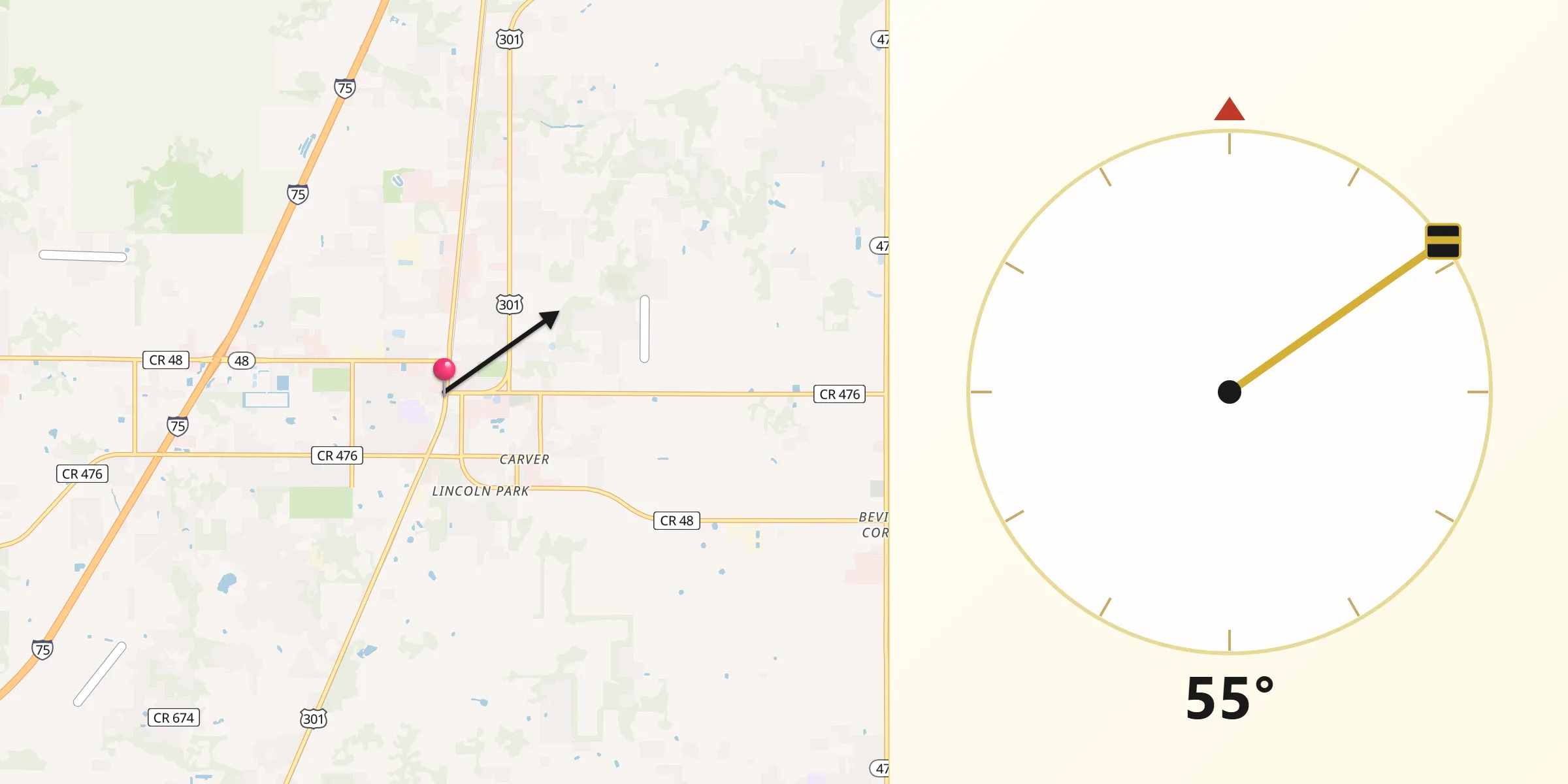 Qibla Direction from Bushnell