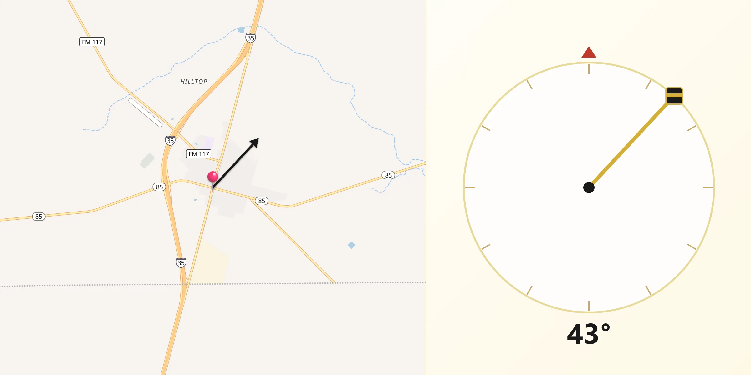 Qibla Direction from Dilley