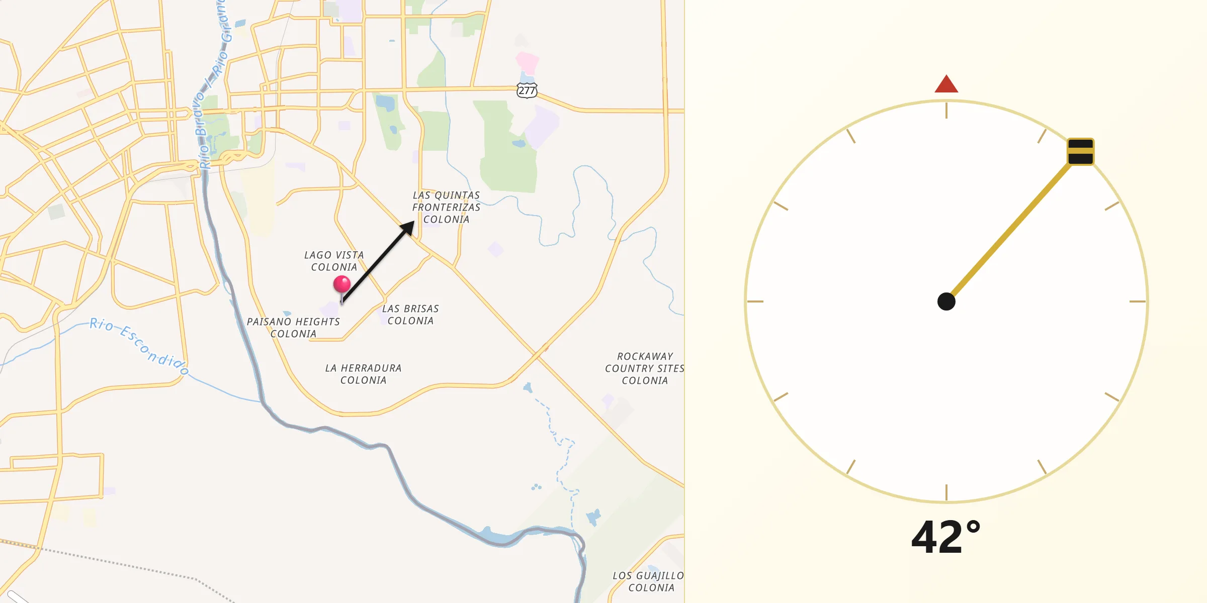 Qibla Direction from Eidson Road
