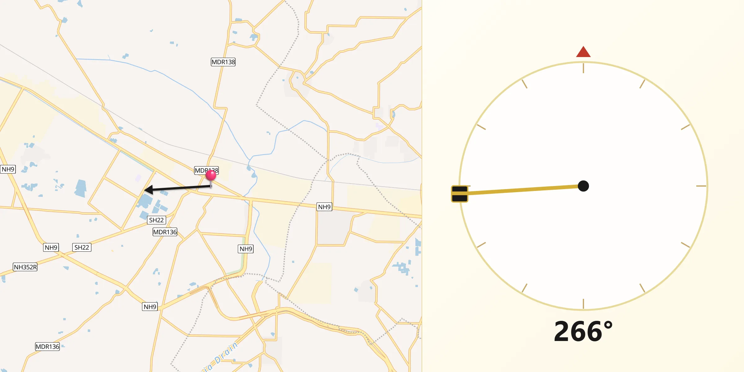Qibla Direction from Bahadurgarh