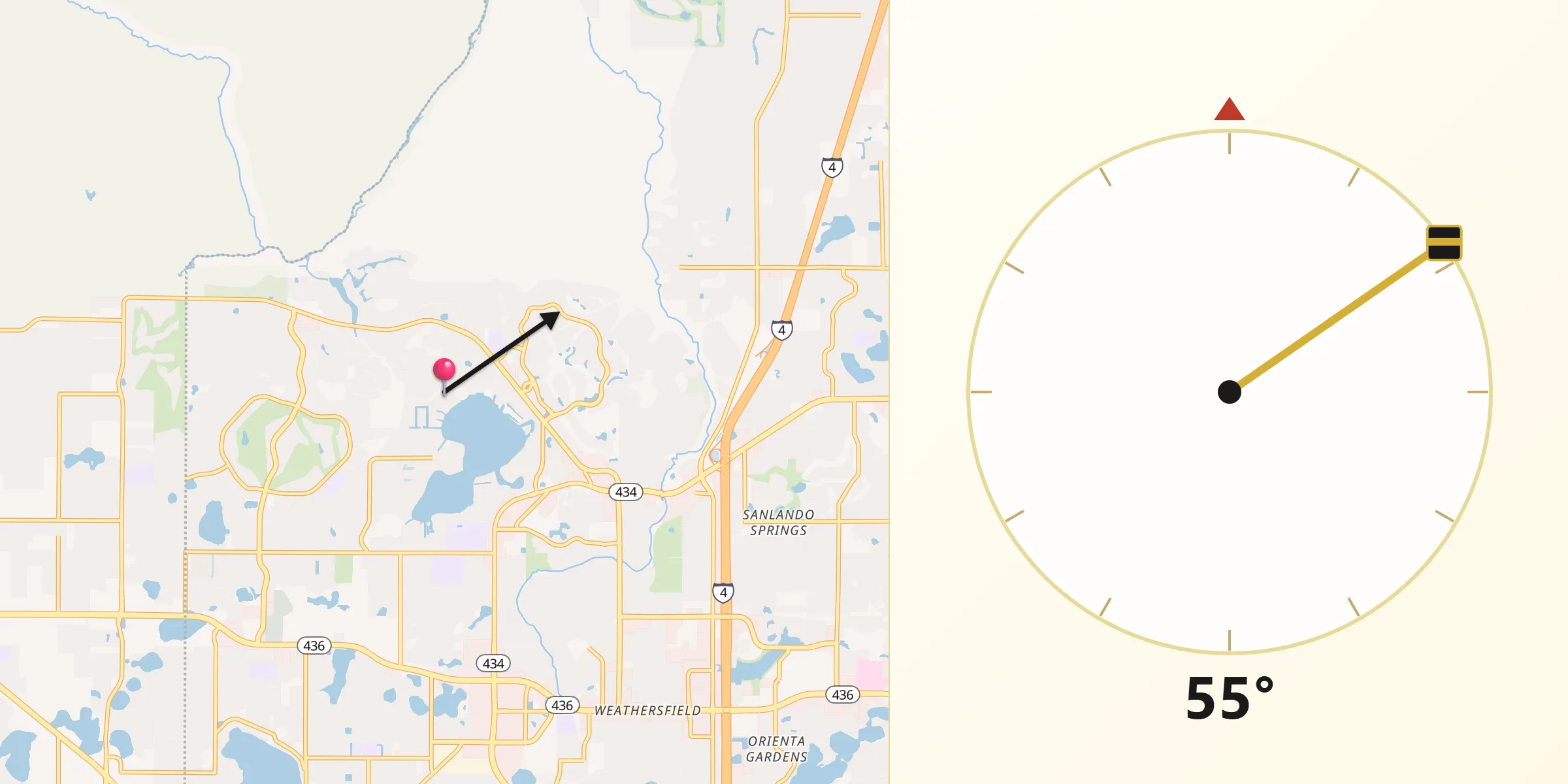 Qibla Direction from Wekiwa Springs