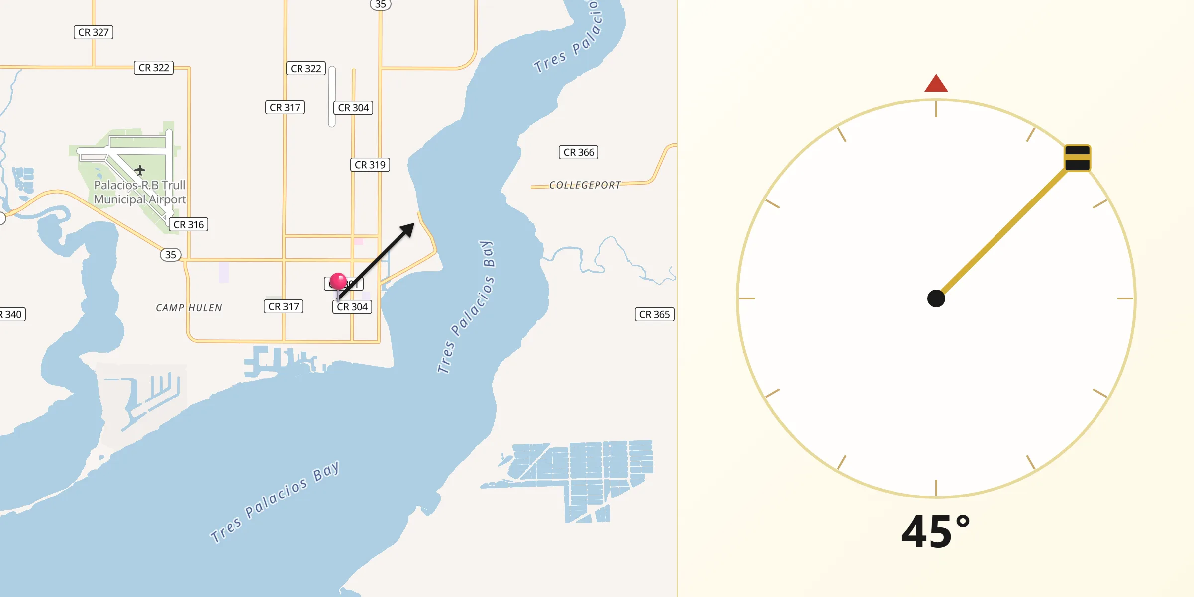 Qibla Direction from Palacios