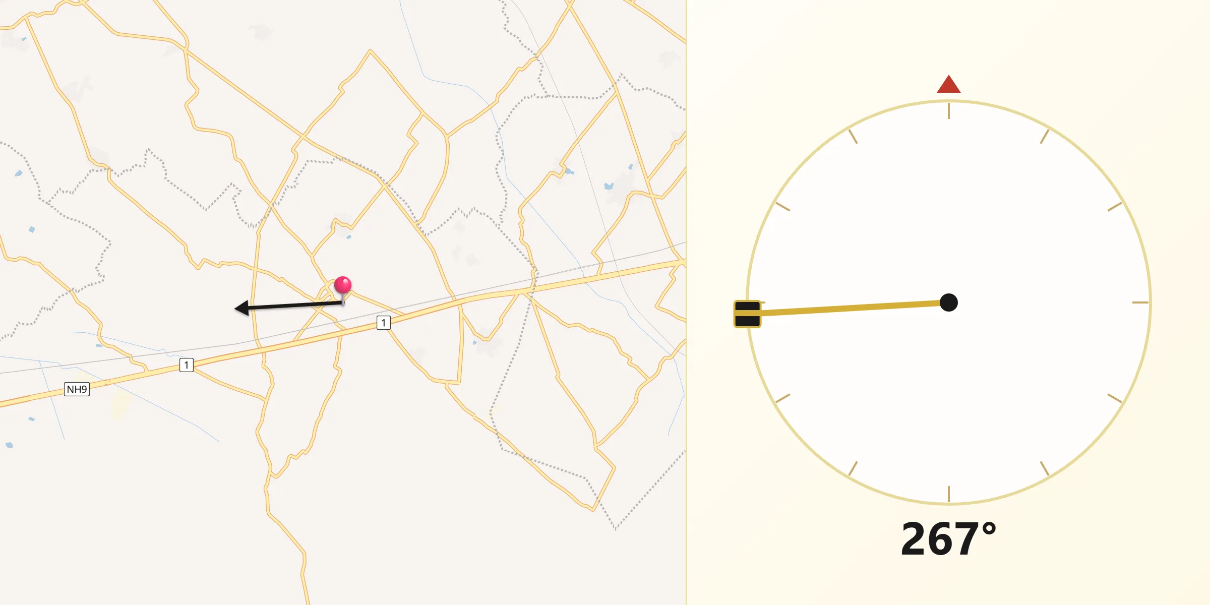 Qibla Direction from Pilkhuwa