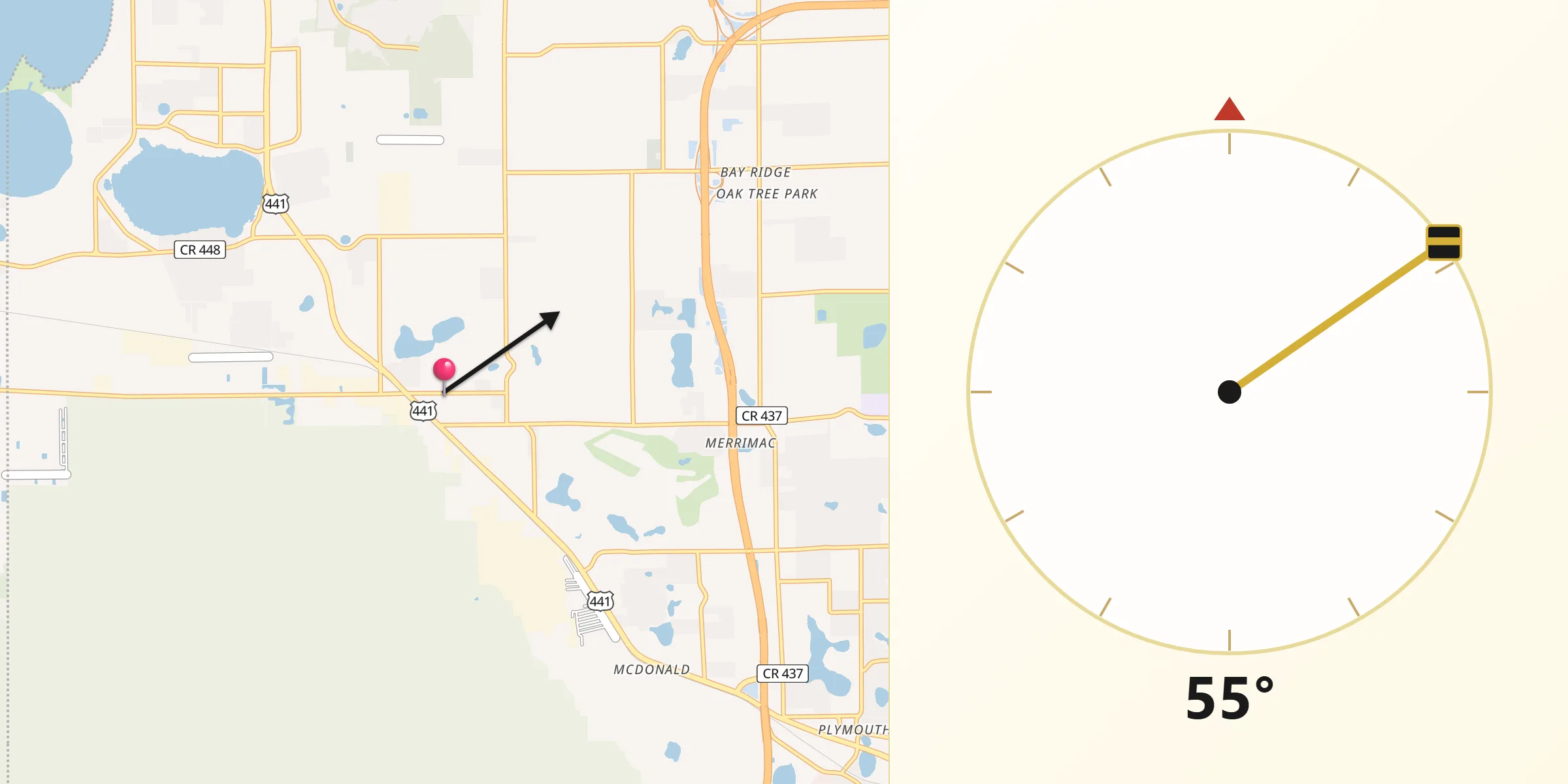 Qibla Direction from Zellwood