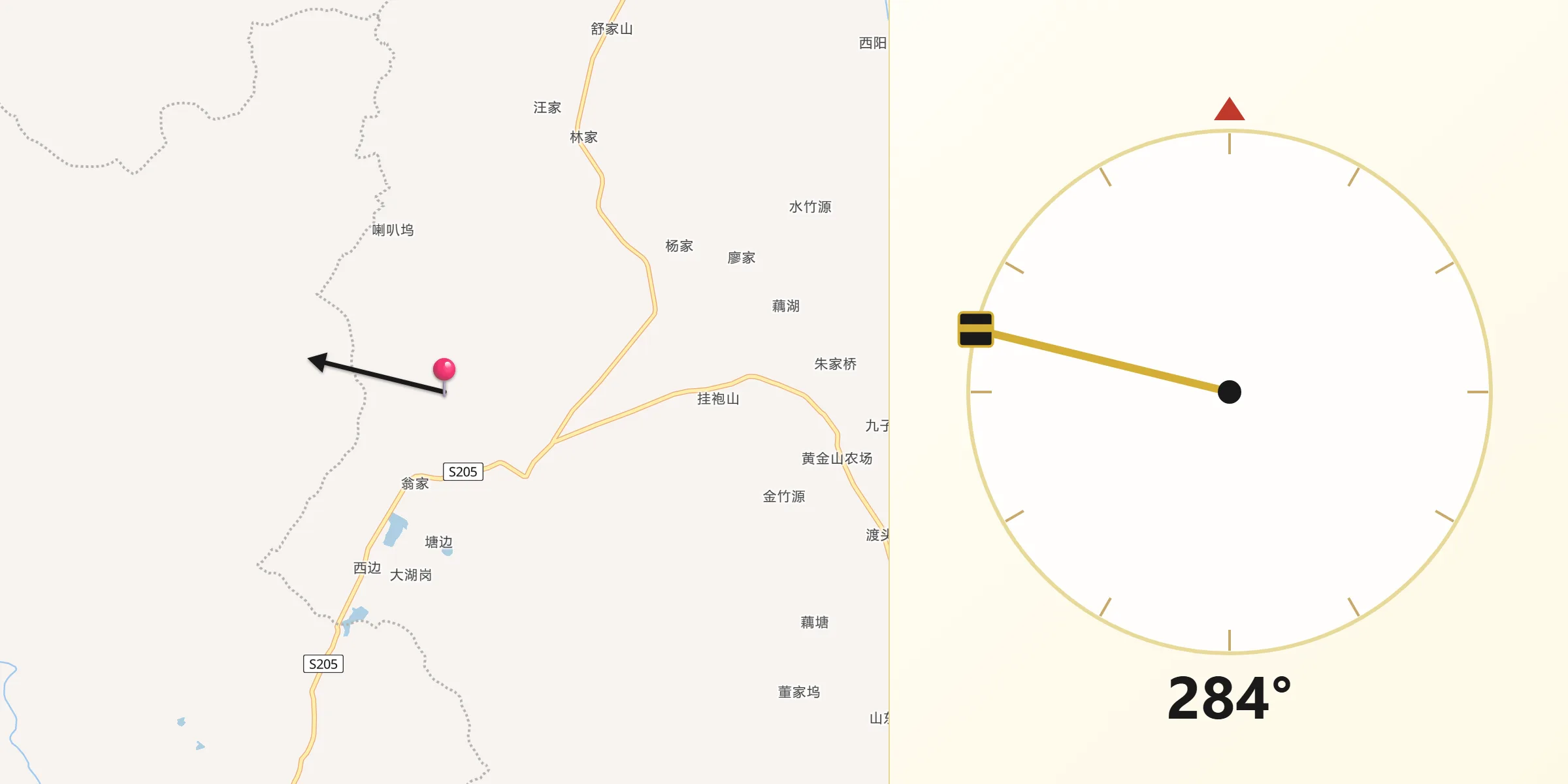 从上饶朝向麦加的方向