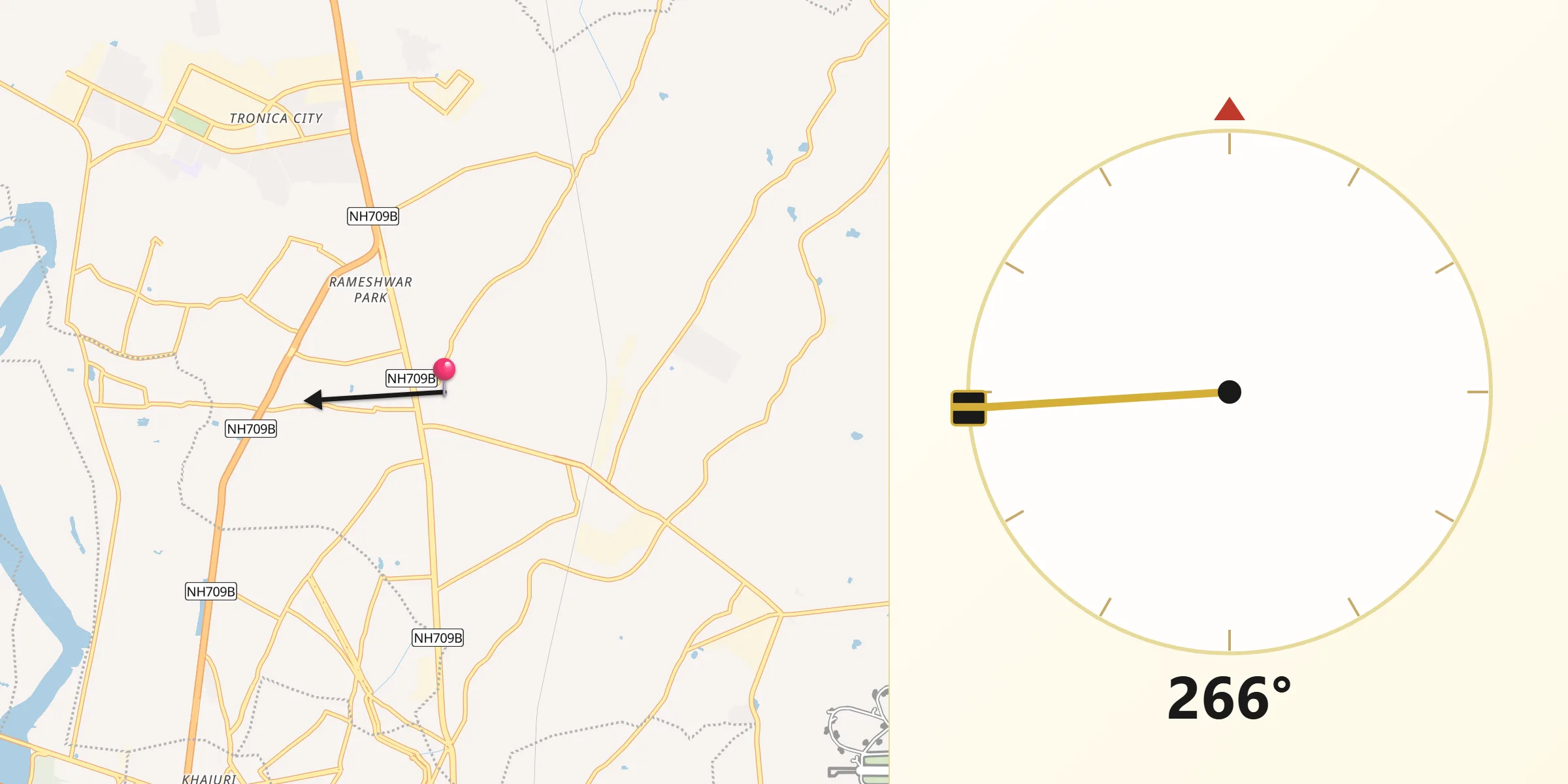 Qibla Direction from Loni