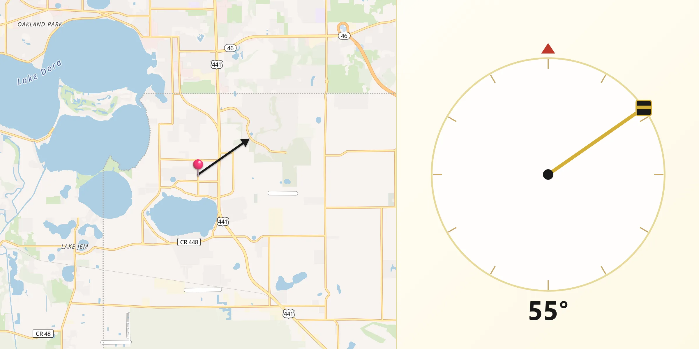 Qibla Direction from Tangerine