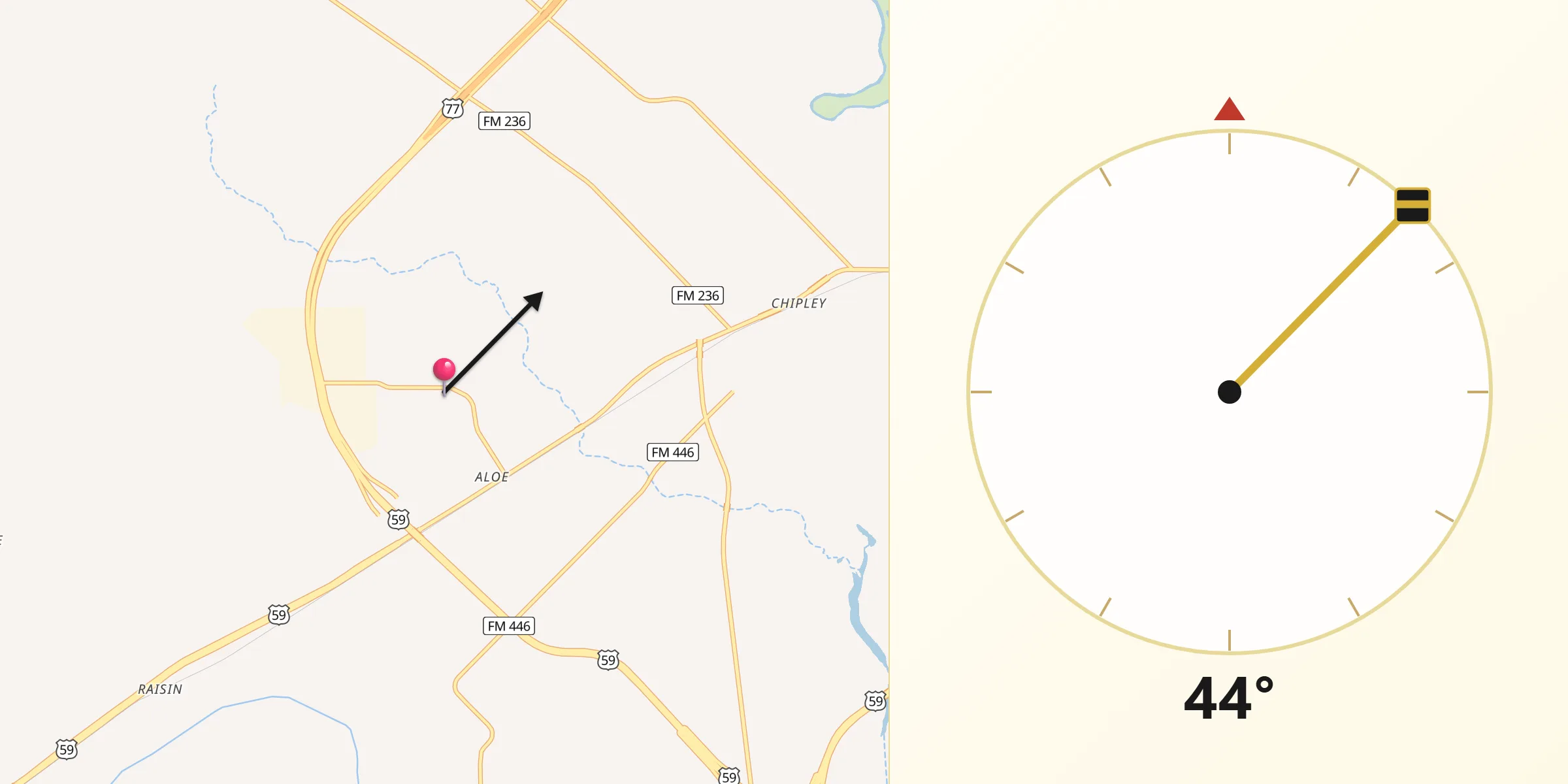 Qibla Direction from Quail Creek