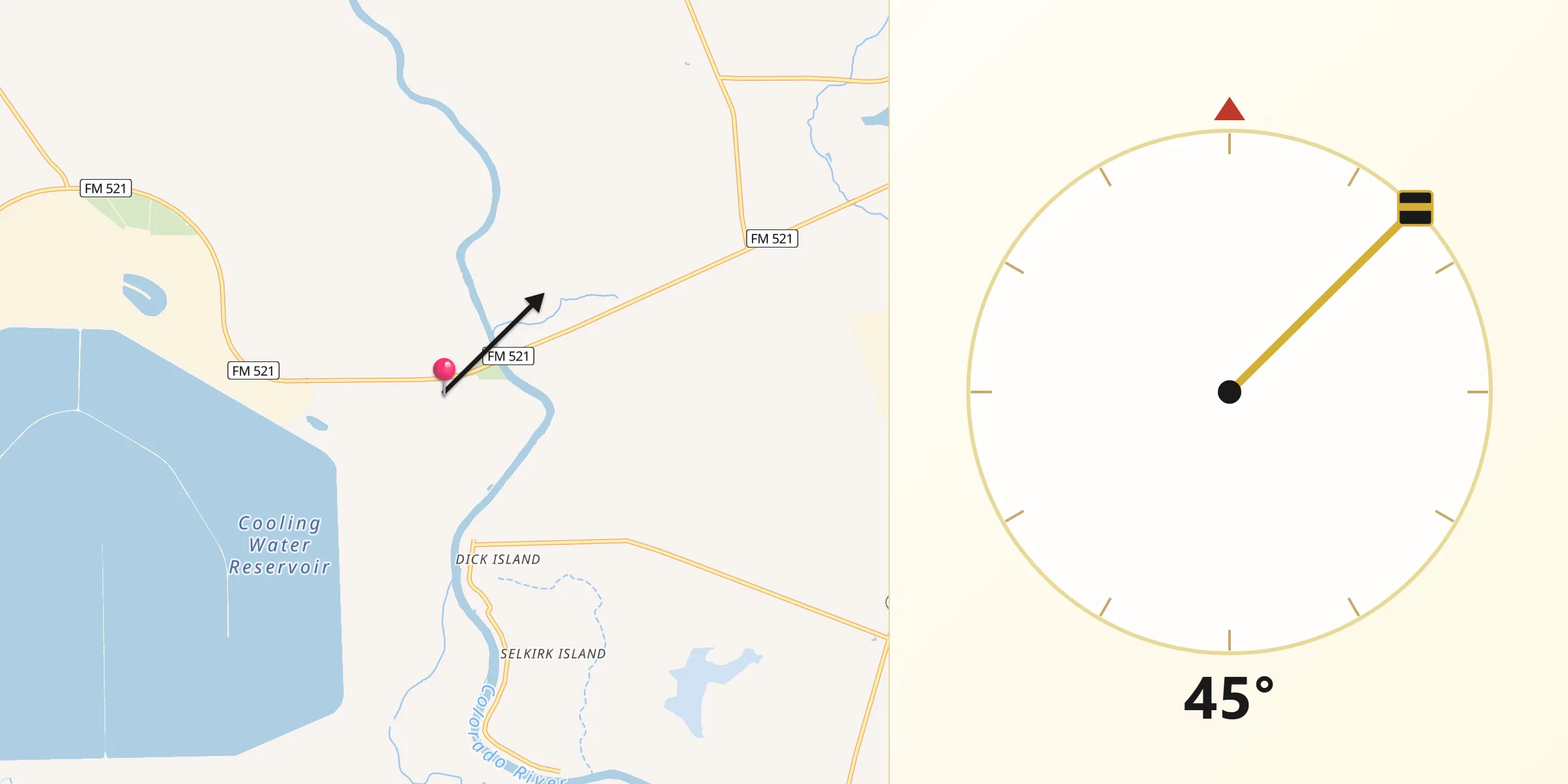 Qibla Direction from Matagorda