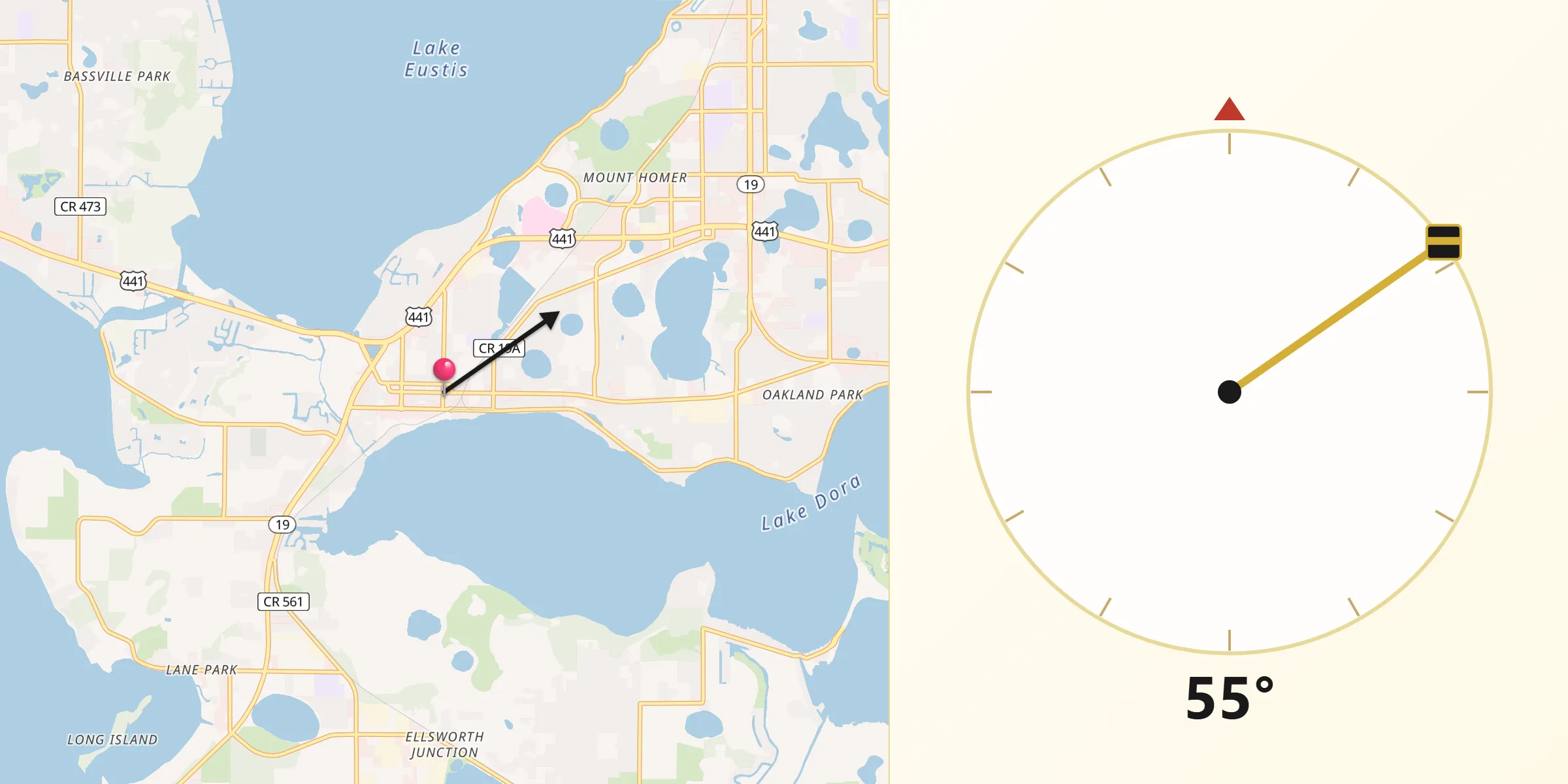 Qibla Direction from Tavares