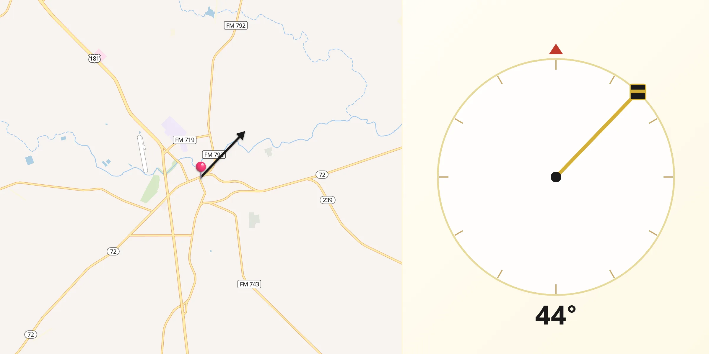Qibla Direction from Kenedy