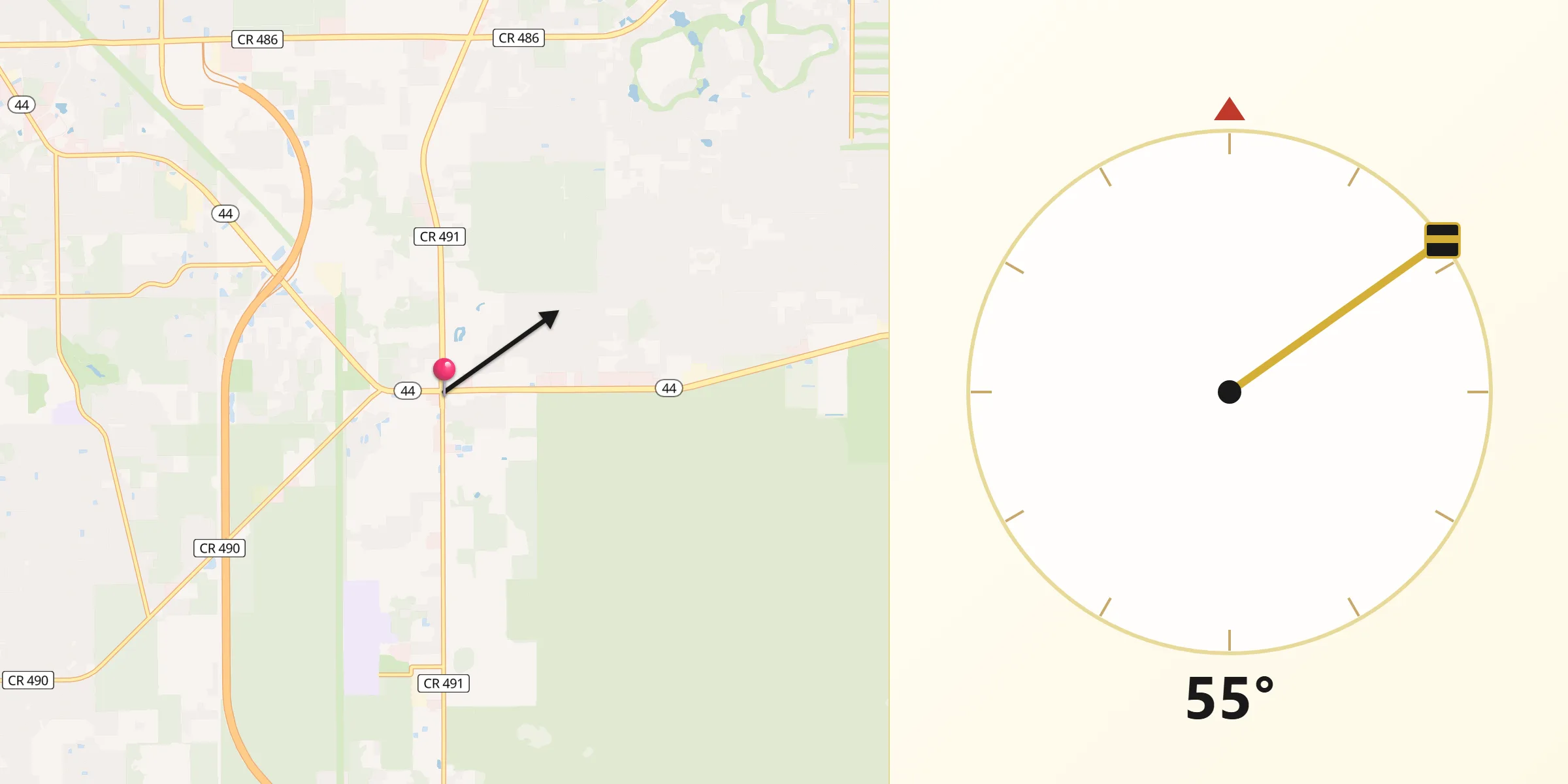 Qibla Direction from Lecanto