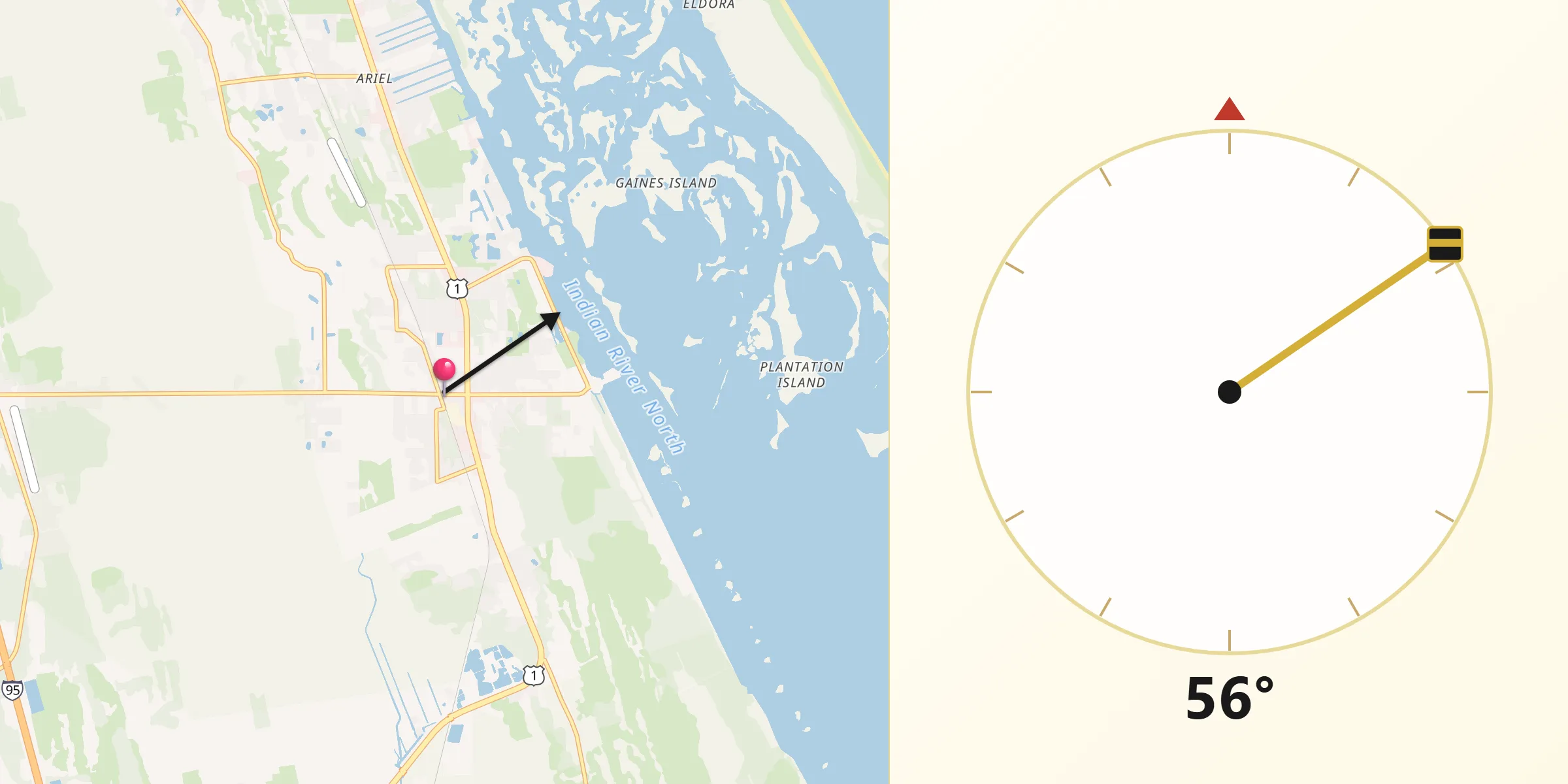 Qibla Direction from Oak Hill