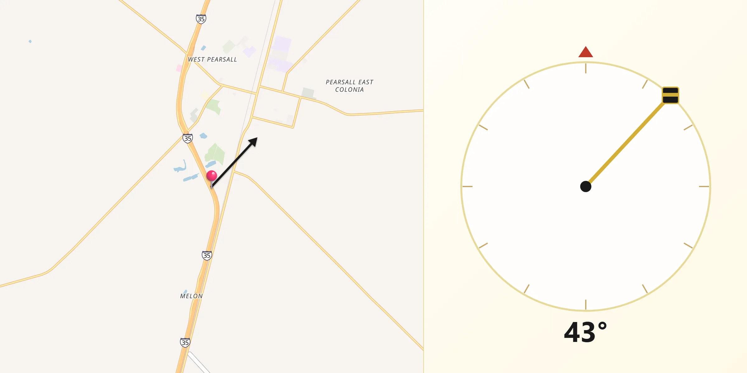 Qibla Direction from Frio