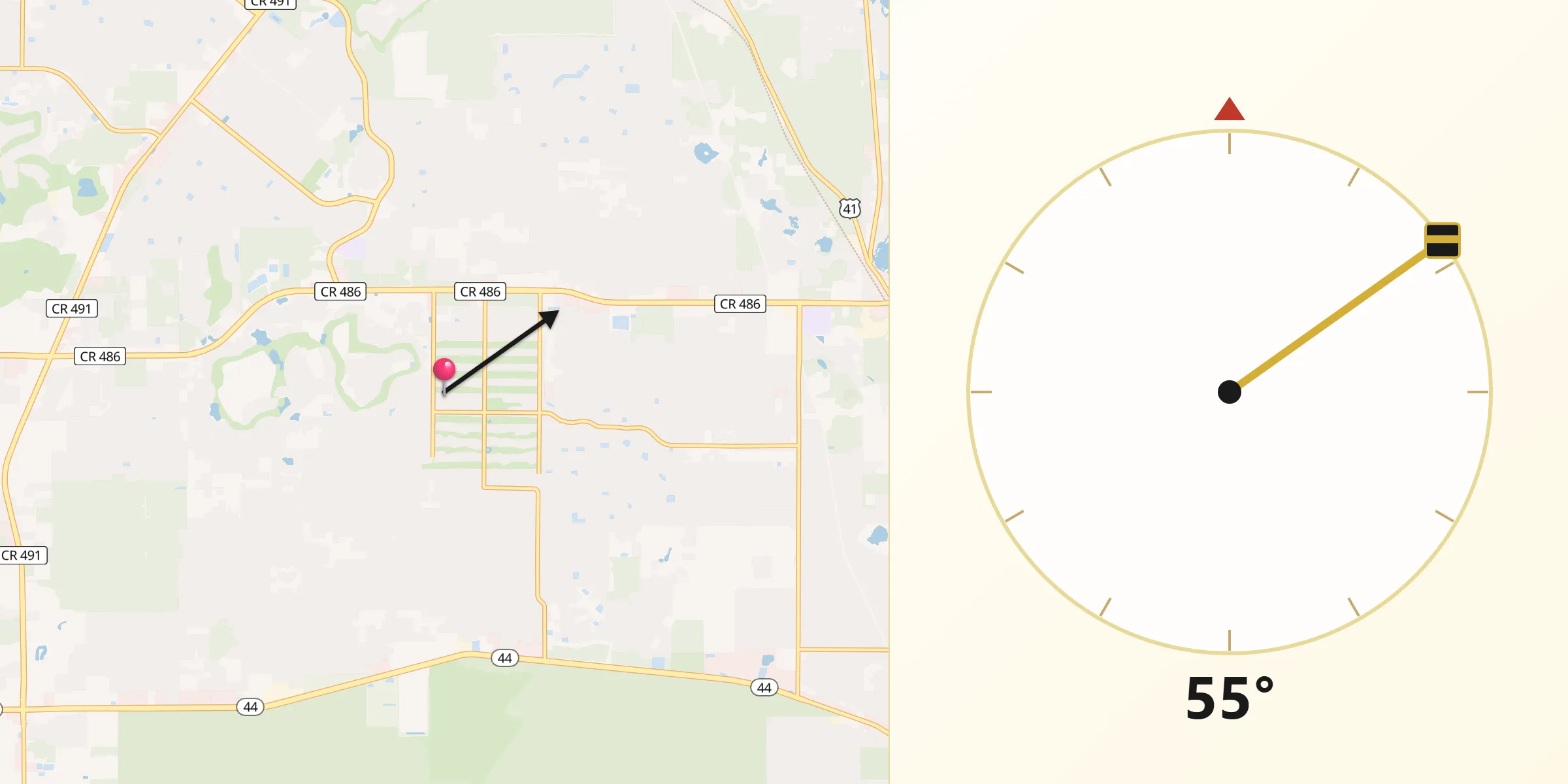 Qibla Direction from Citrus Hills