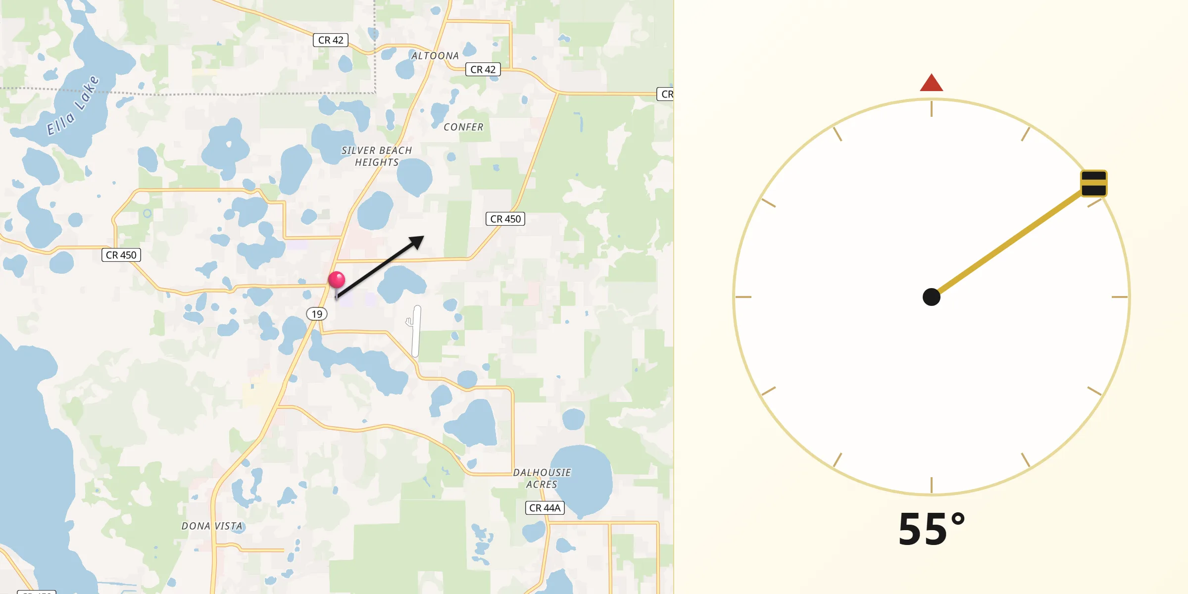 Qibla Direction from Umatilla