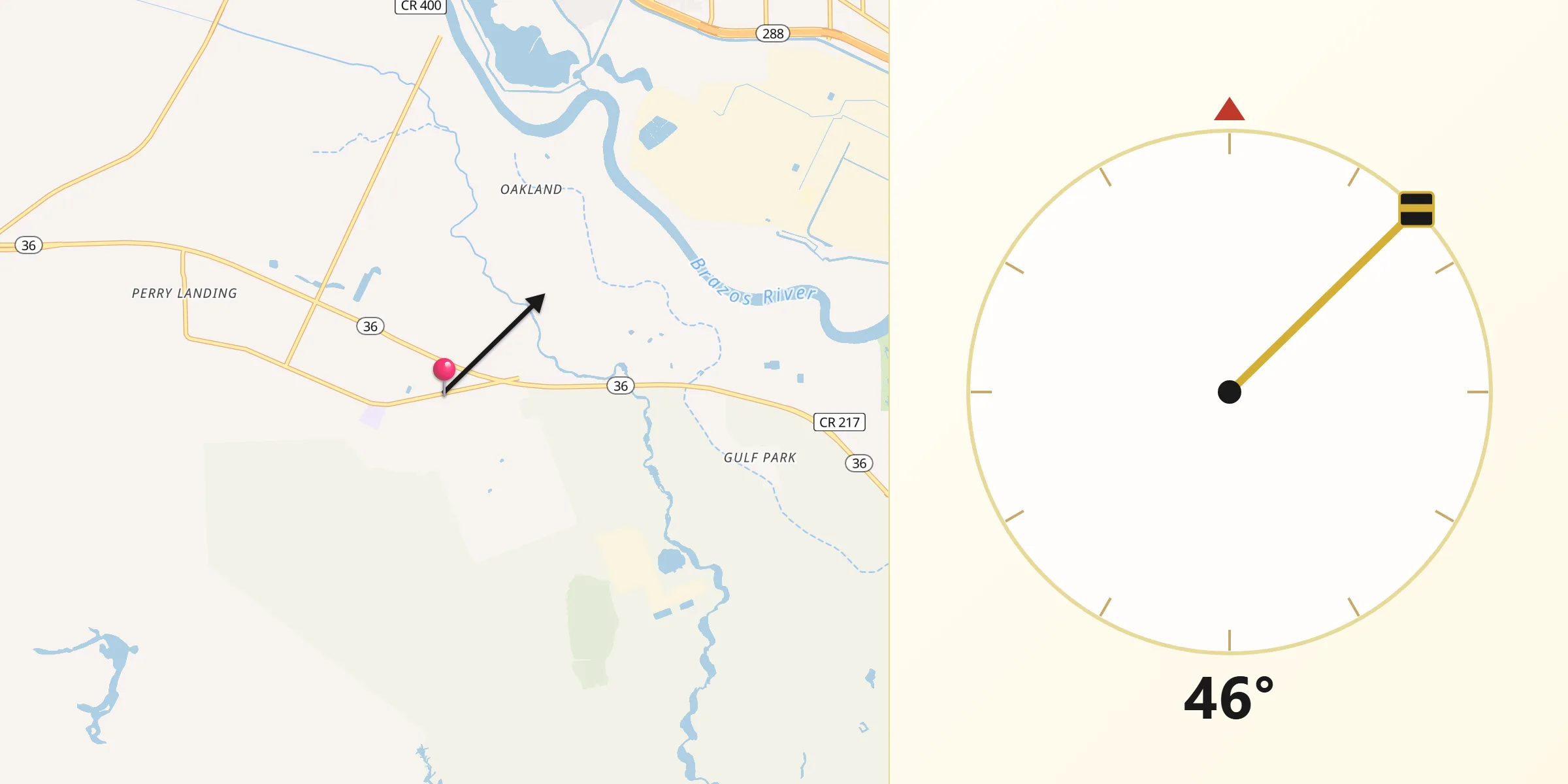Qibla Direction from Jones Creek