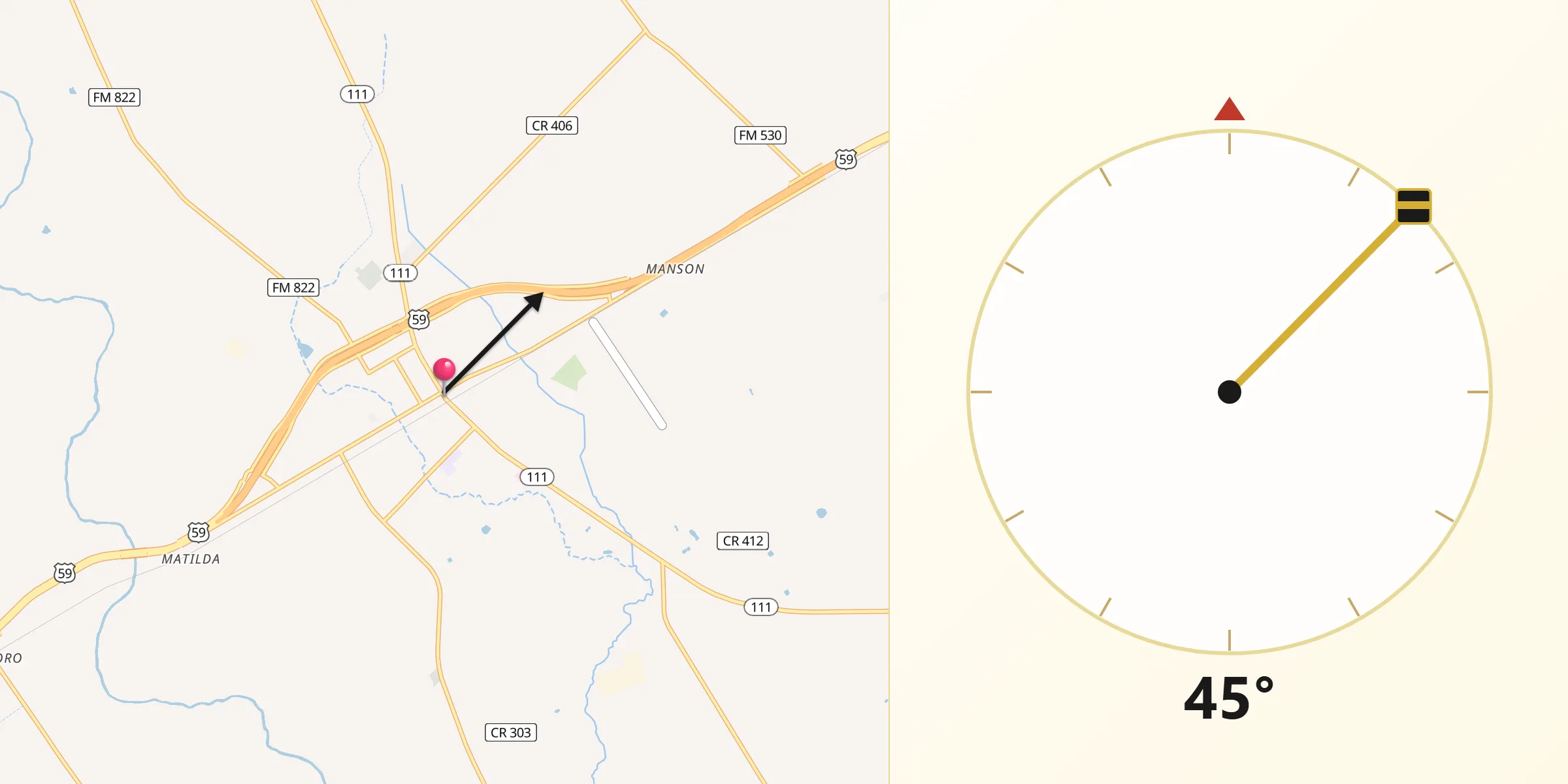 Qibla Direction from Edna