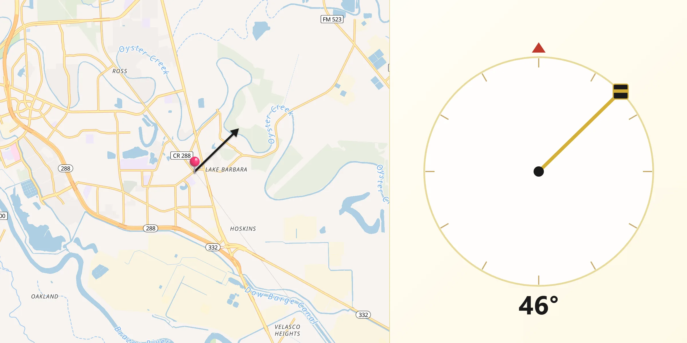 Qibla Direction from Clute
