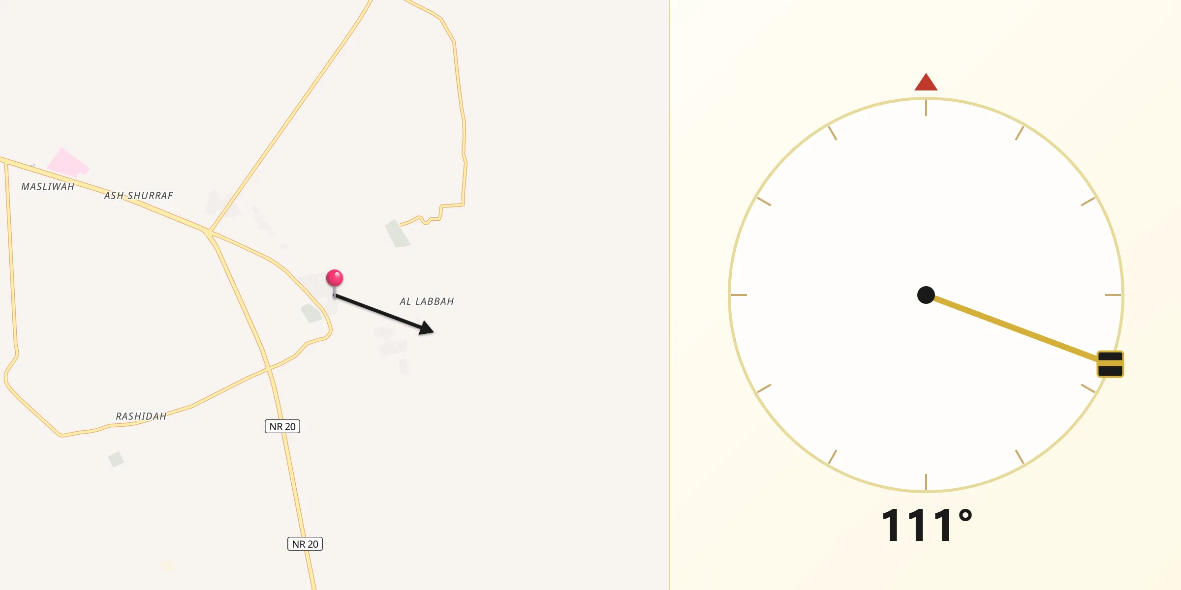 اتجاه القبلة من جالو