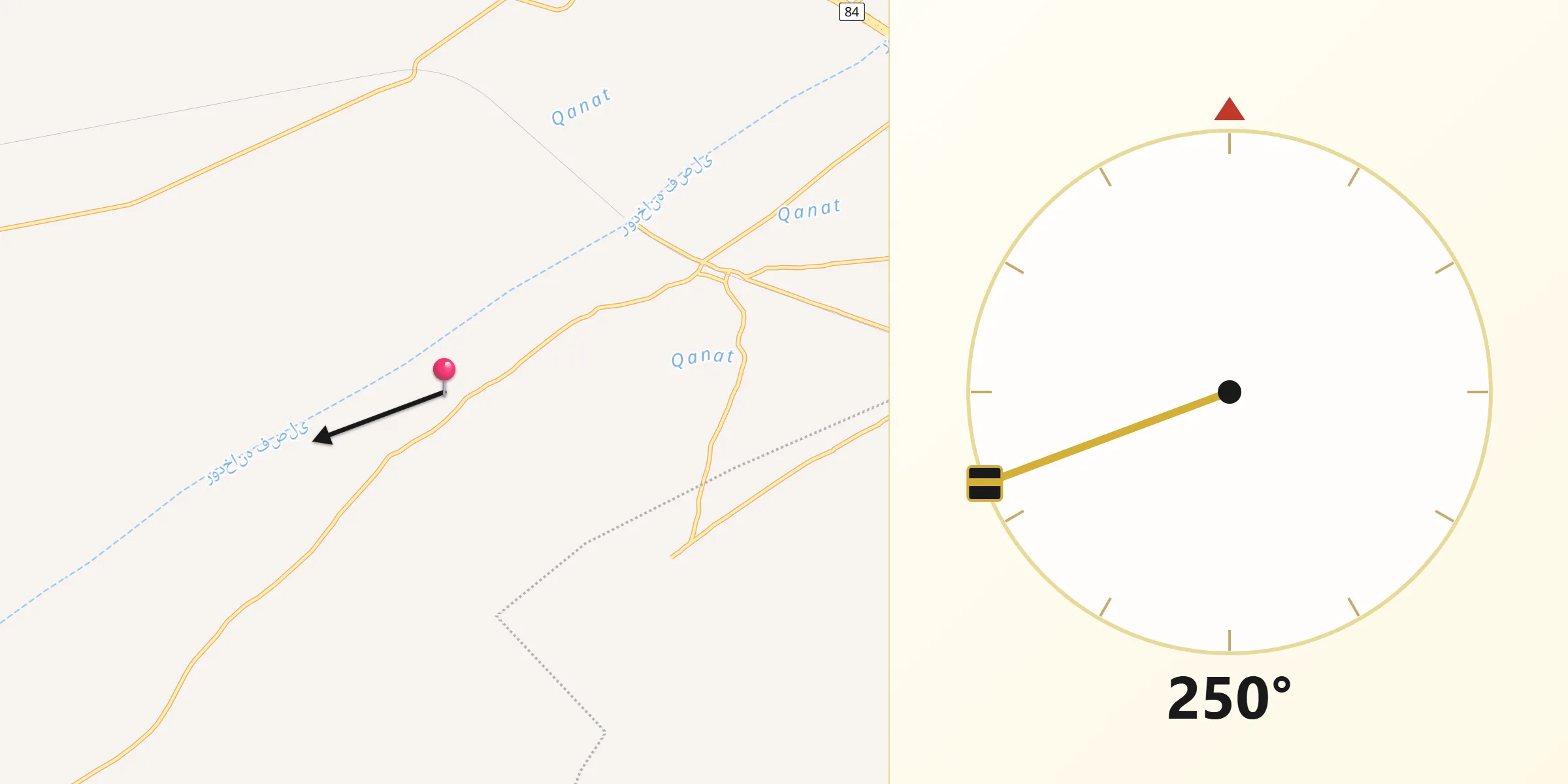 اتجاه القبلة من بم